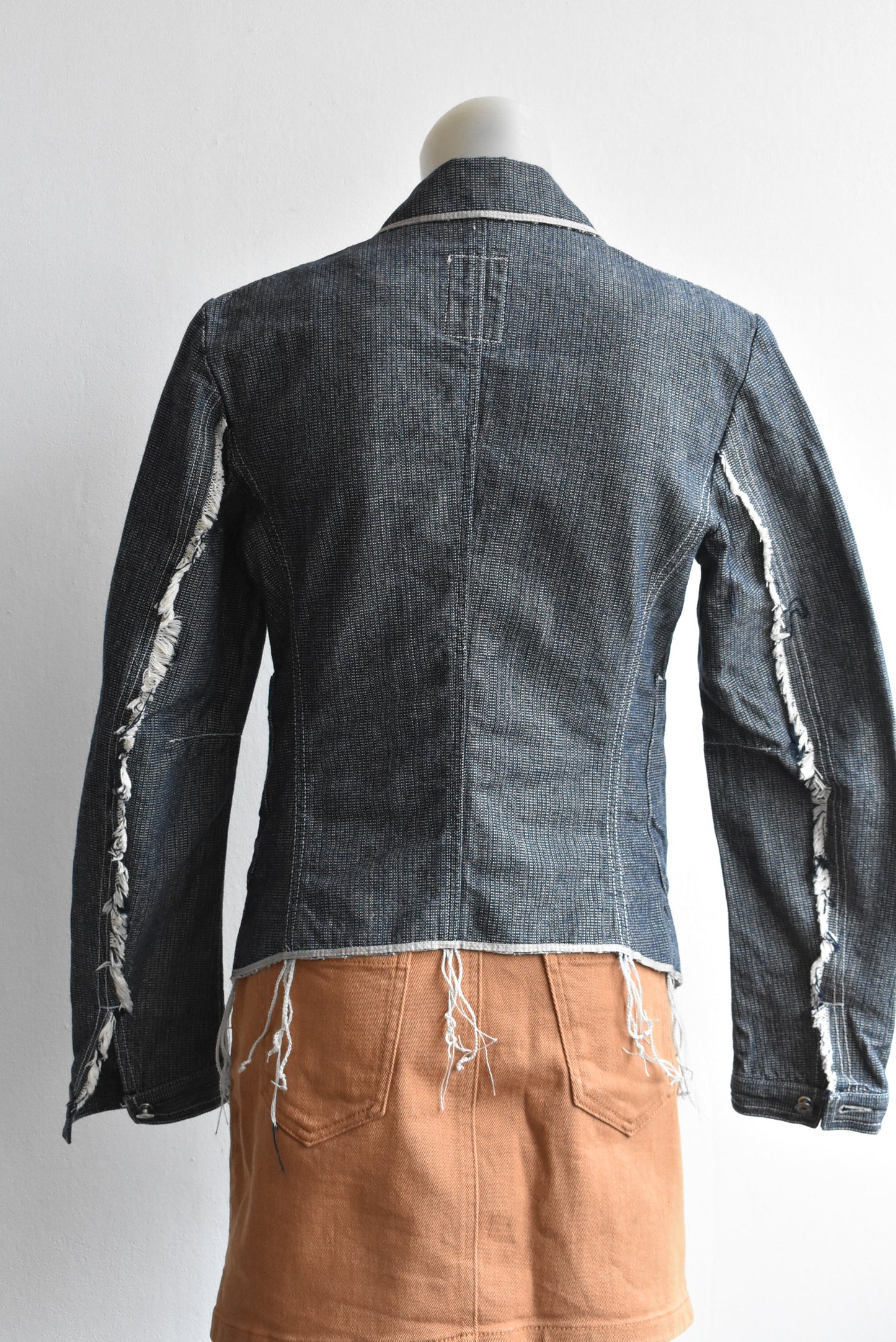Marithé + François Girbaud raw edged denim jacket, 38