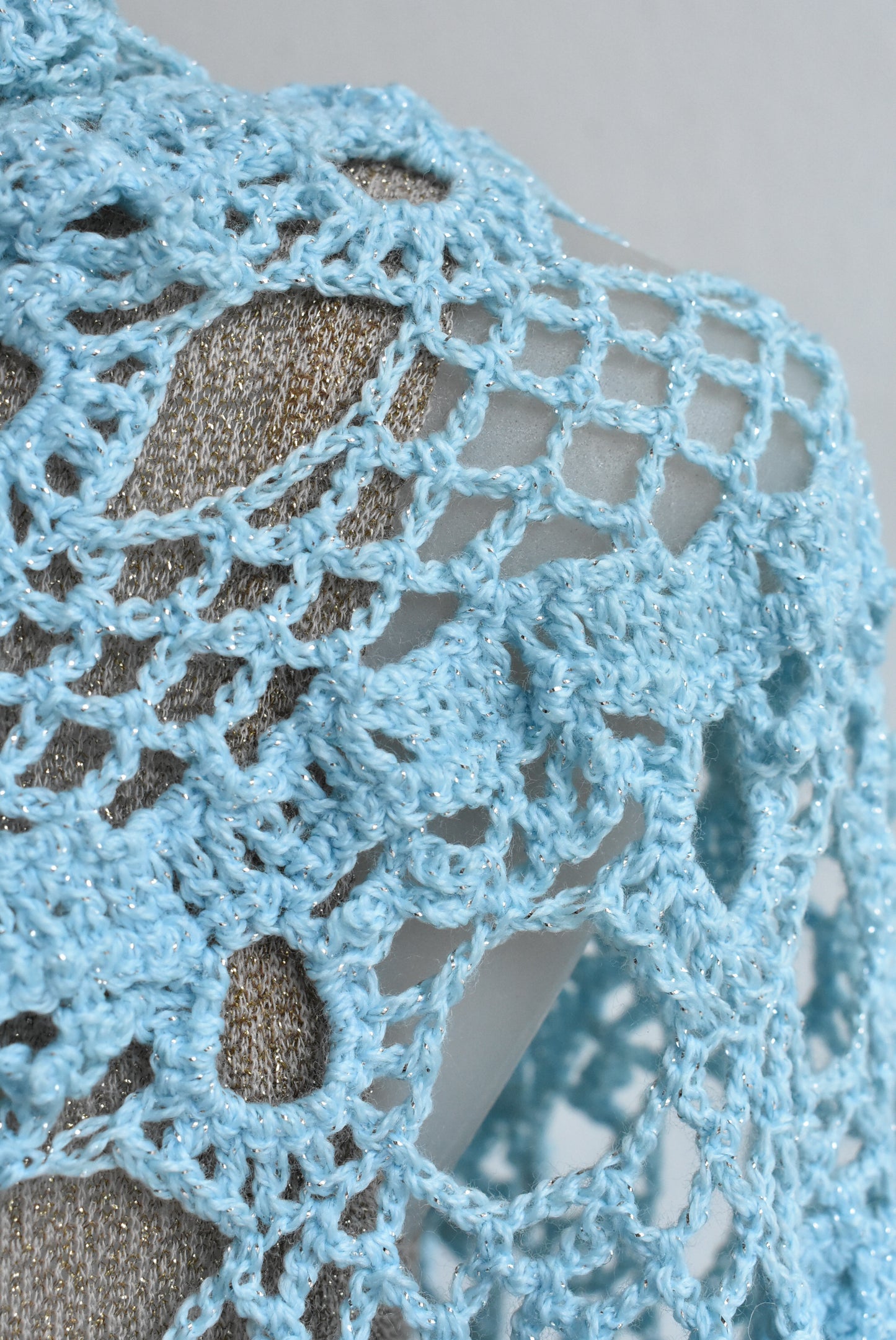 Sparkly hand crocheted shawl