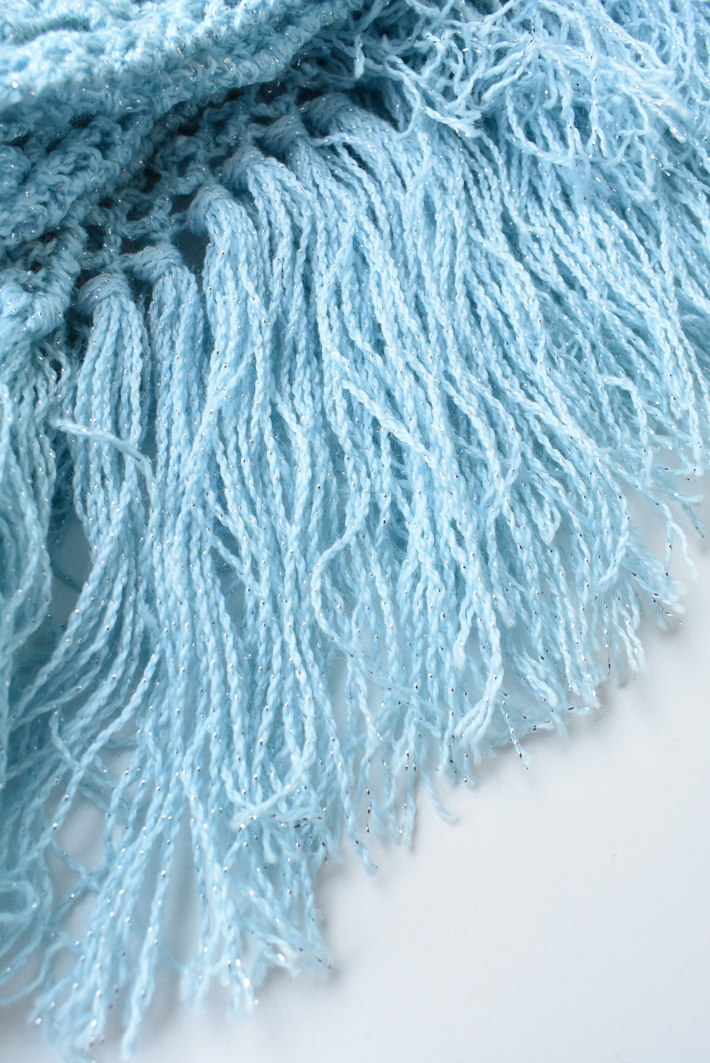 Sparkly hand crocheted shawl