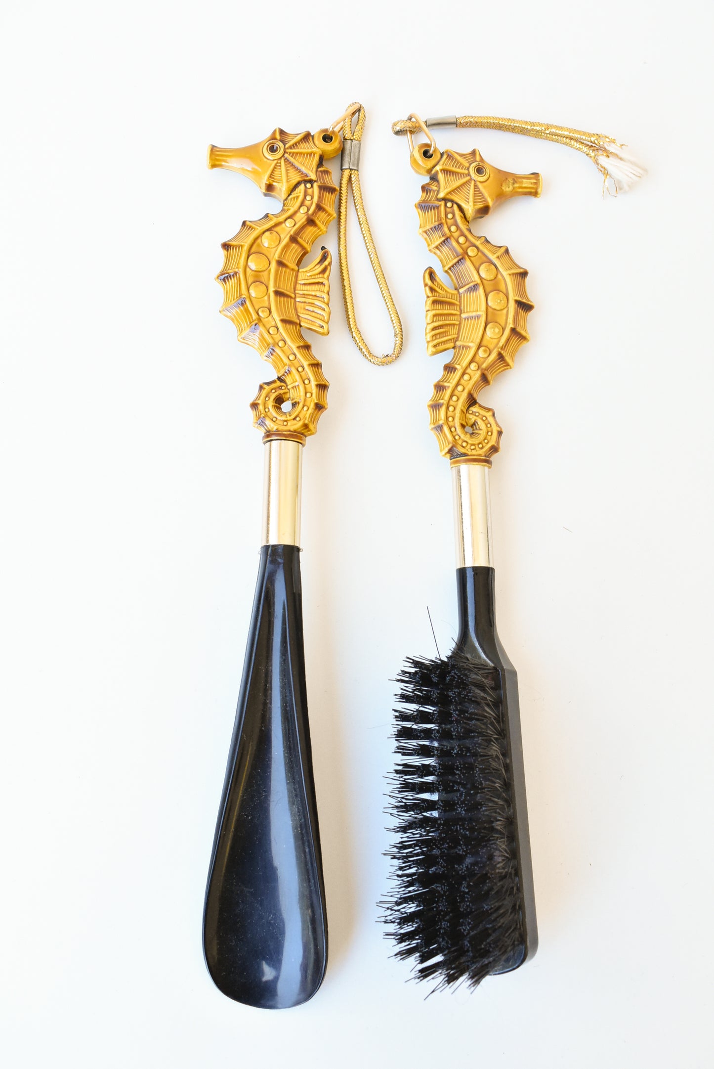 Seahorse shoehorn and brush set