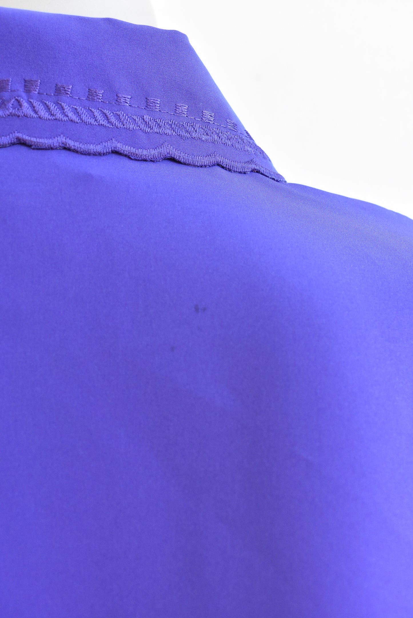 Retro purple embroidered blouse, size 15