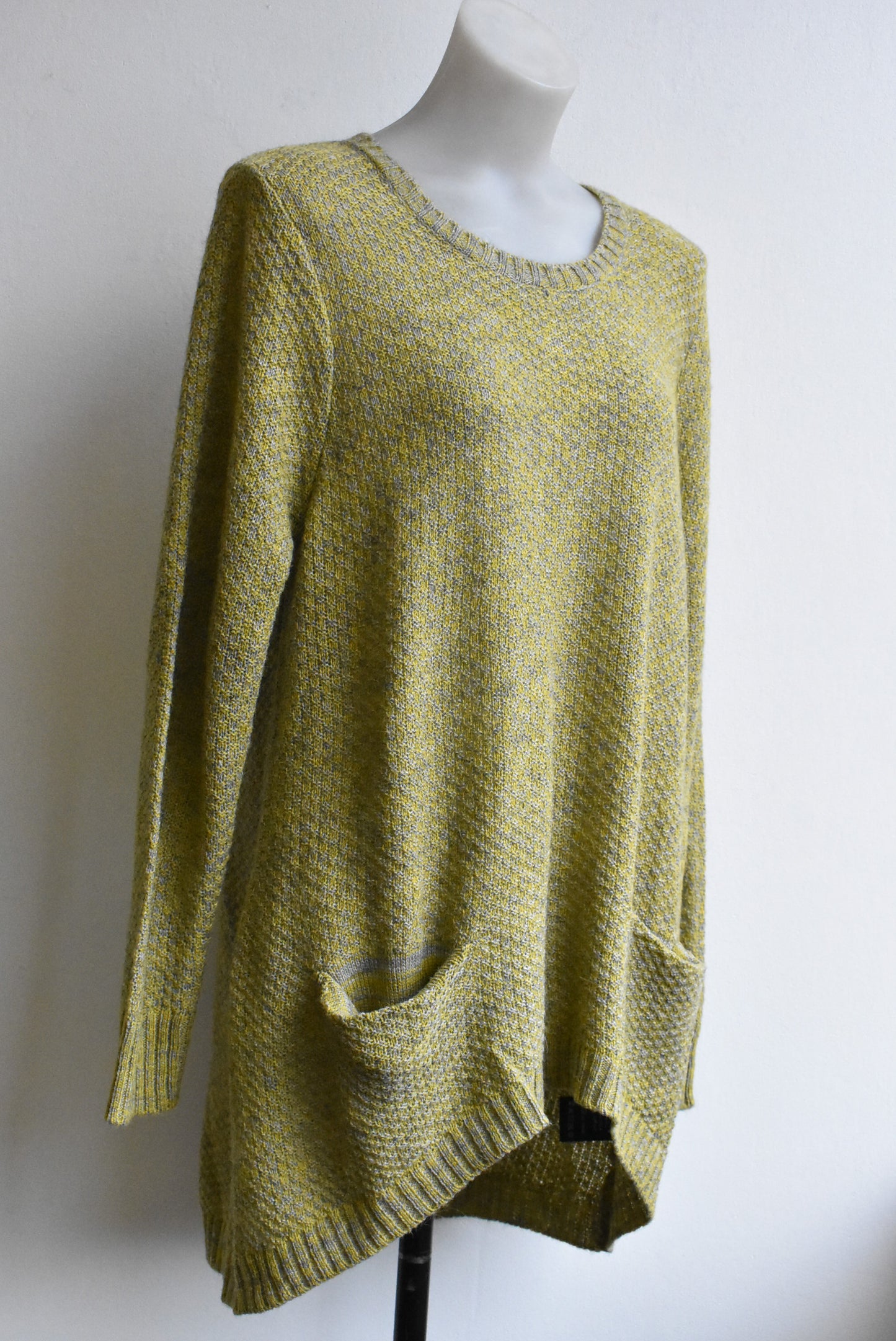 Foil yellow blend jumper with pockets, size L
