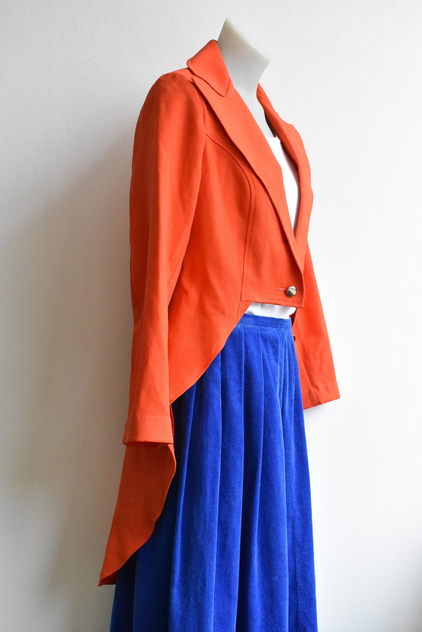 Raymonde Orange Tail coat, made in NZ
