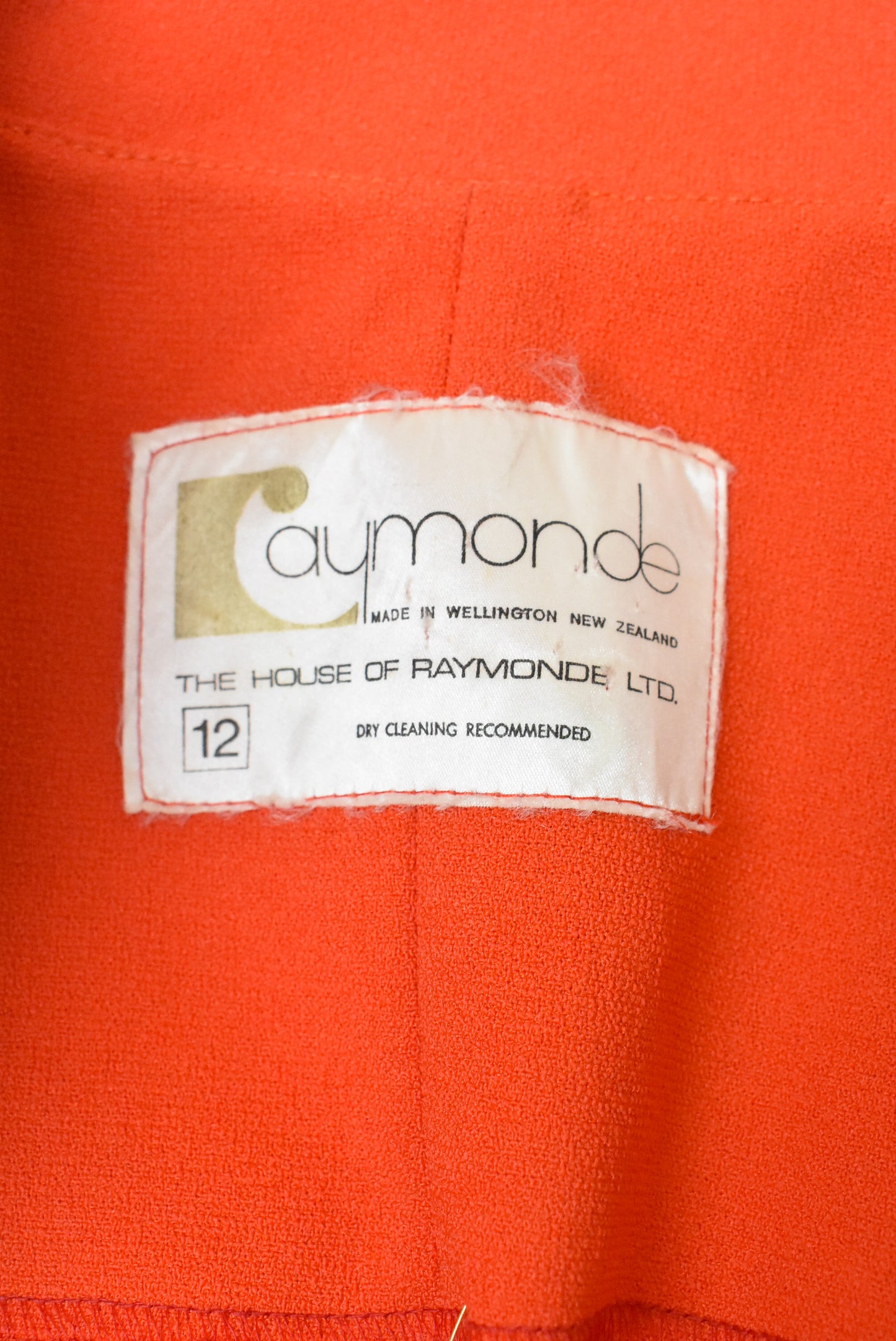 Raymonde Orange Tail coat, made in NZ