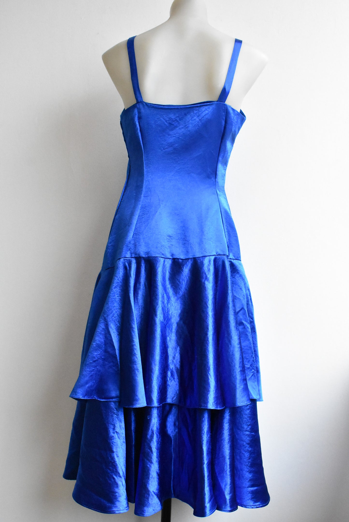 Retro Blue Satin dress size small