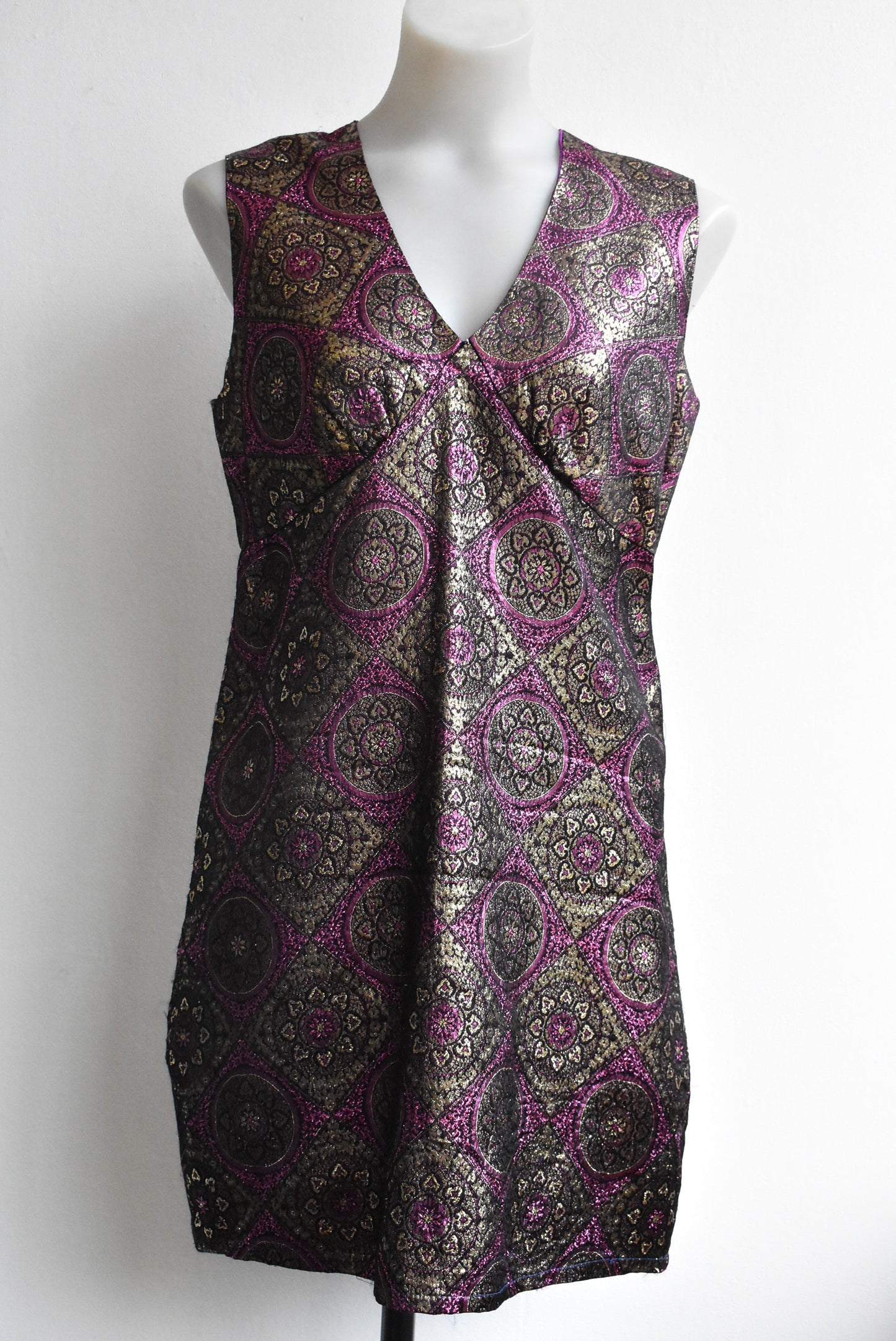 Metallic brocade dress Size small