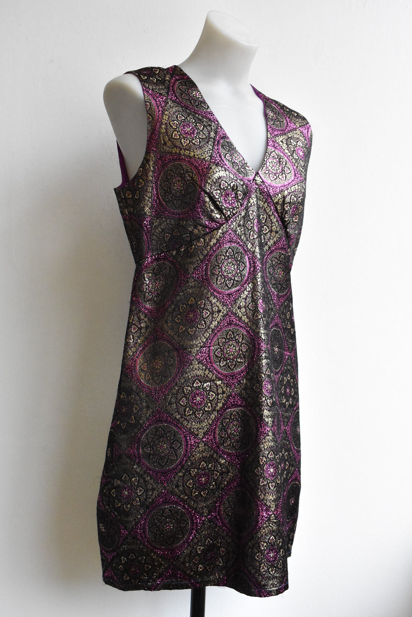 Metallic brocade dress Size small