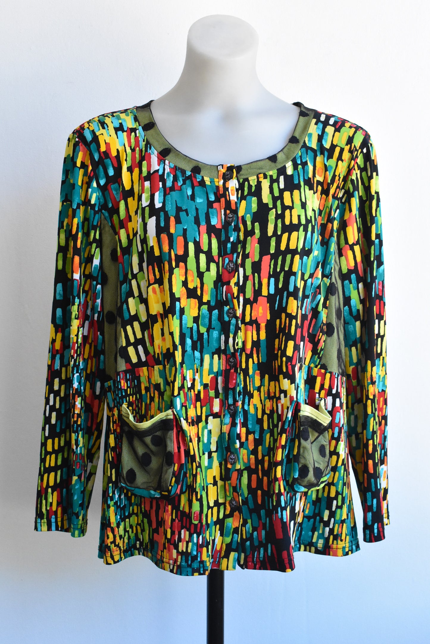 Bittermoon many-coloured fun shirt, size 18