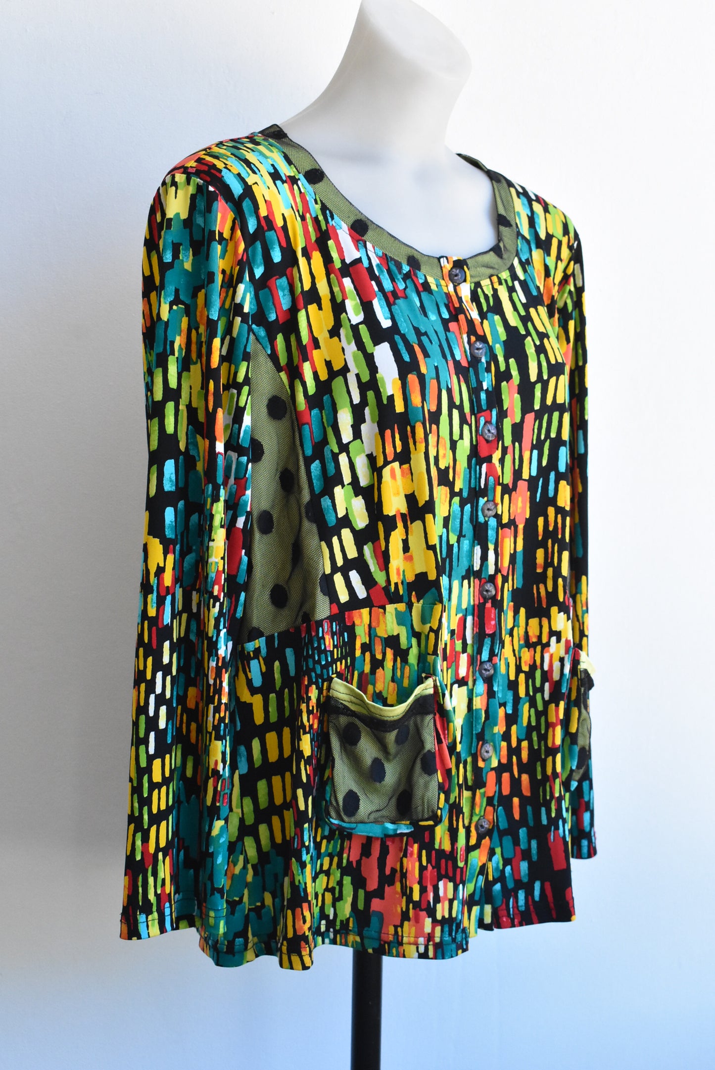 Bittermoon many-coloured fun shirt, size 18