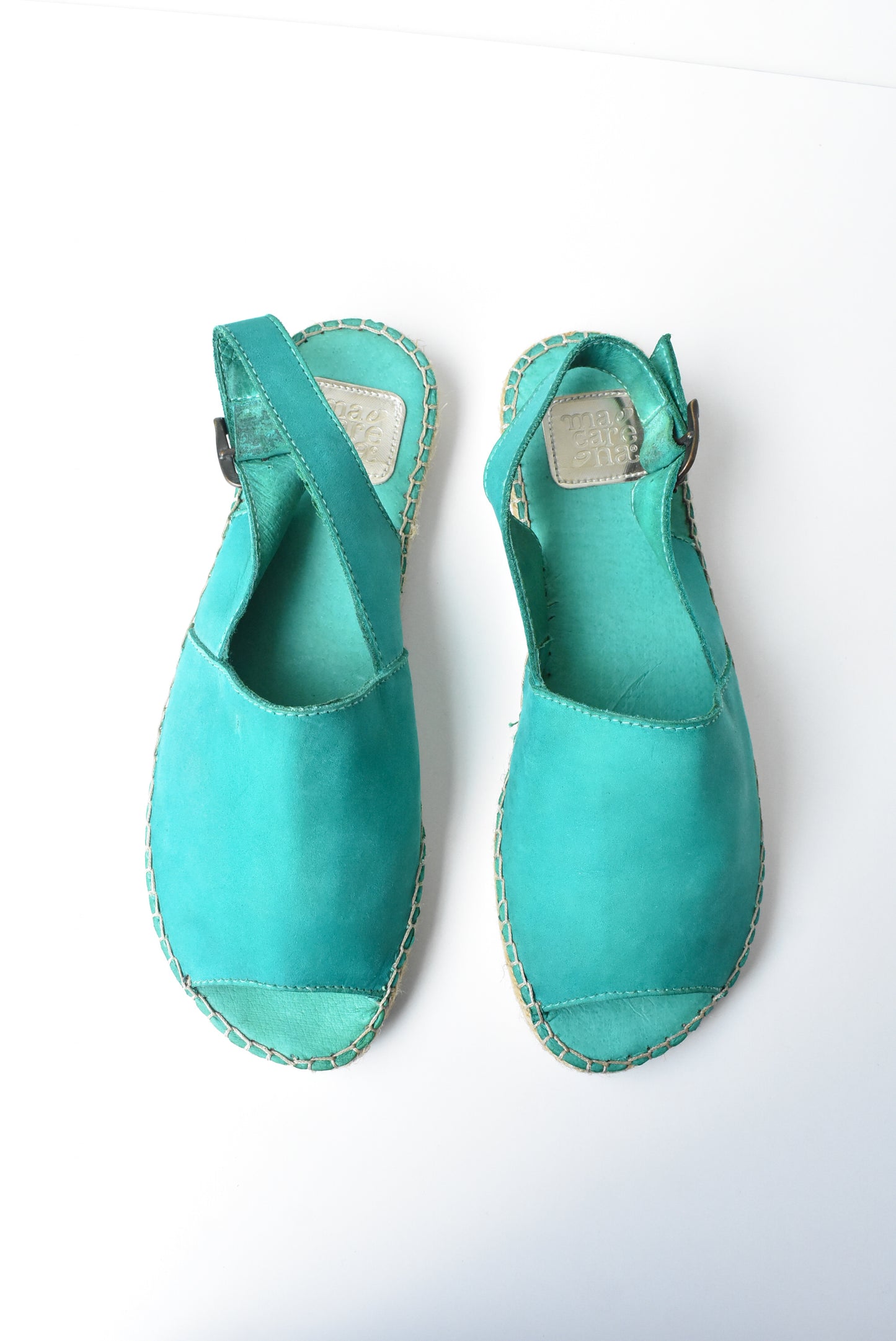 Macarena turquoise leather espadrilles, size 38
