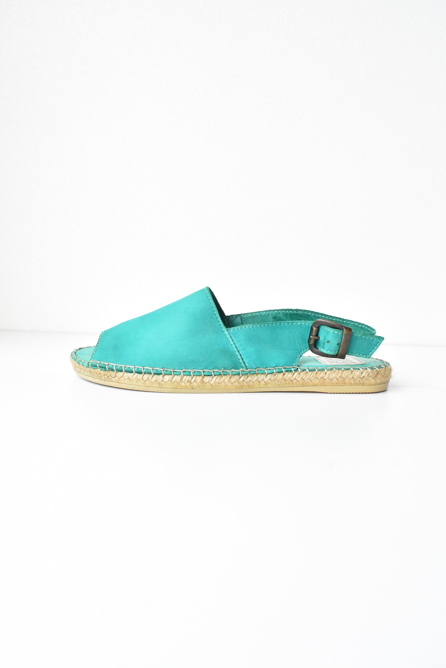 Macarena turquoise leather espadrilles, size 38