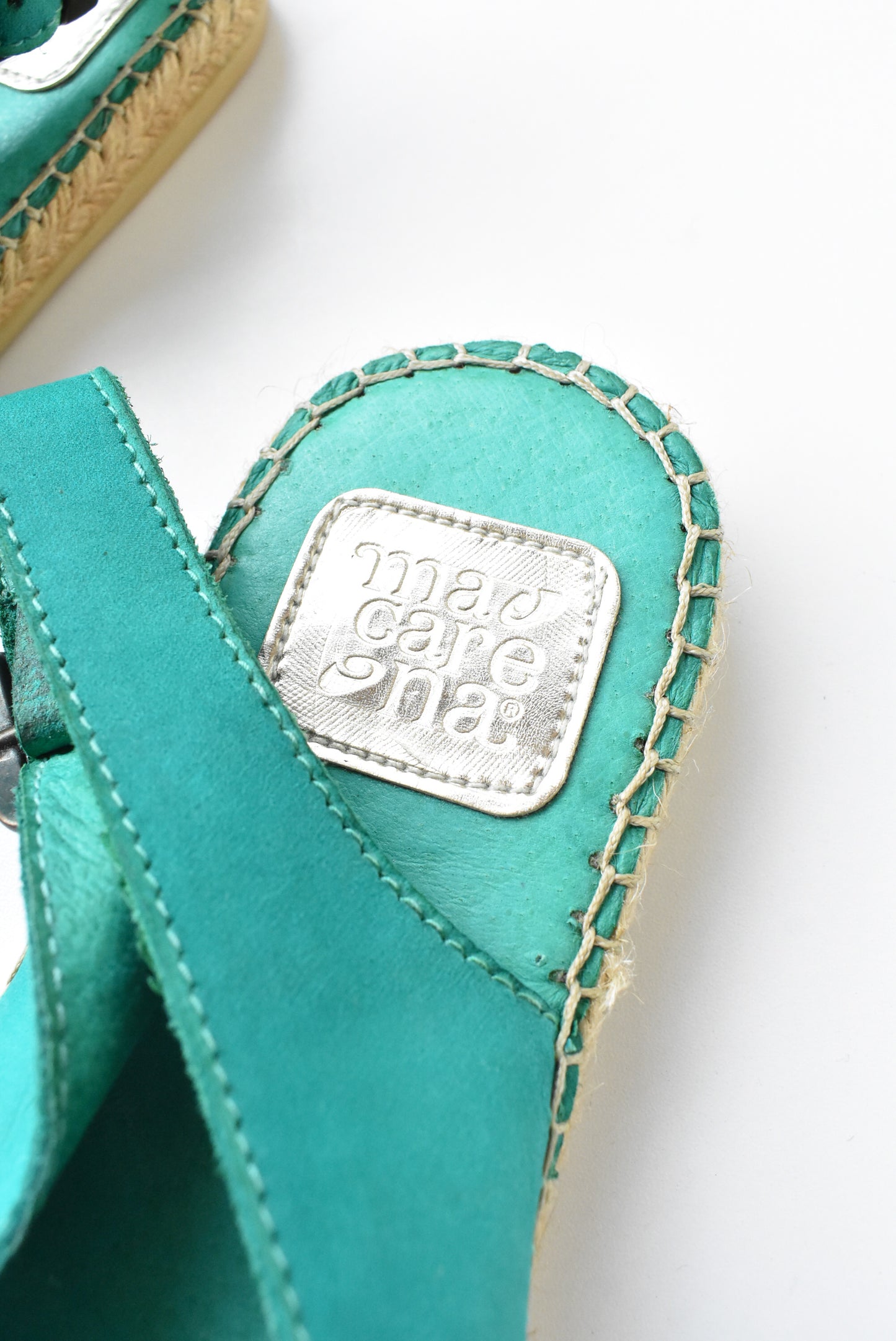 Macarena turquoise leather espadrilles, size 38
