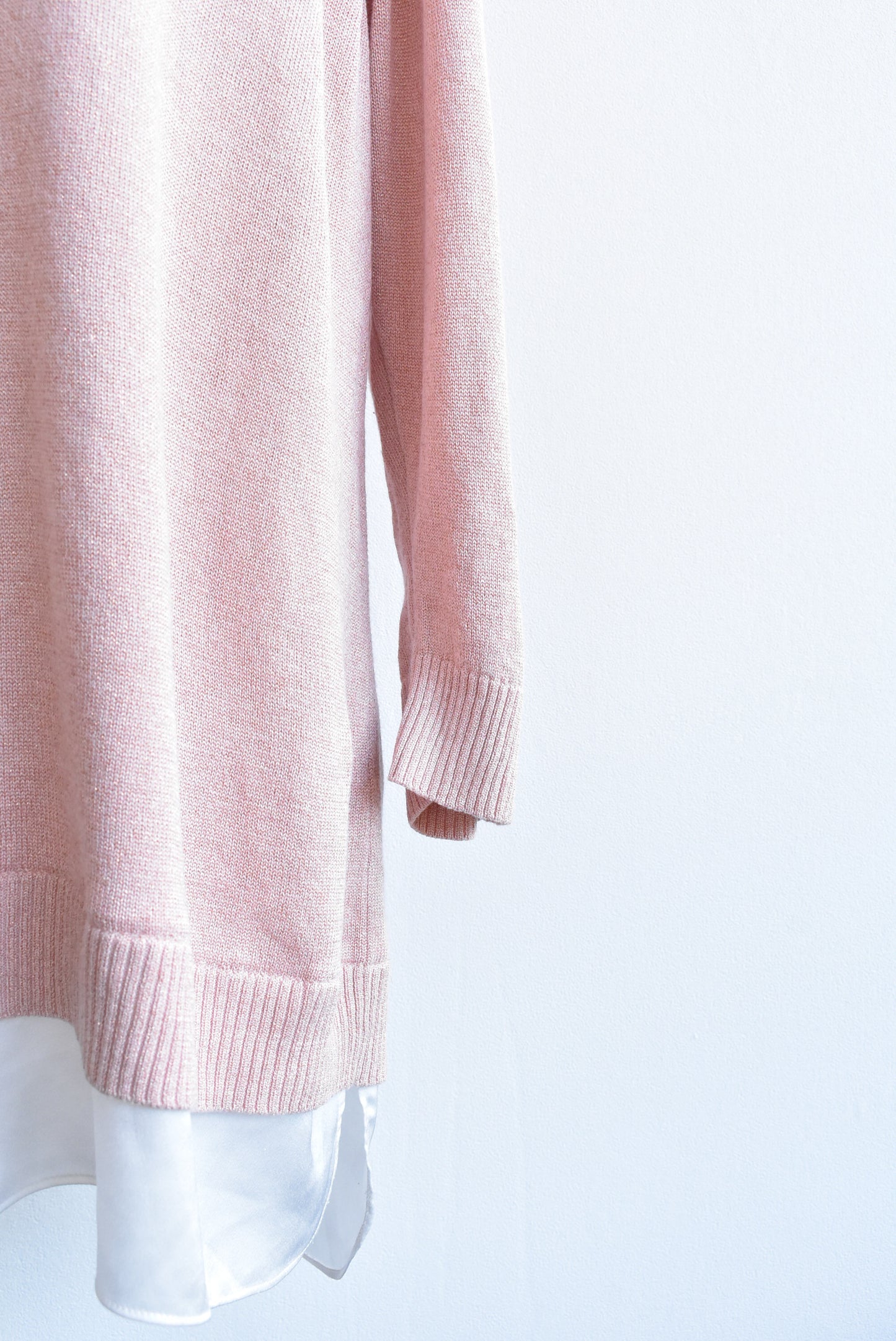 Calvin Klein pink silk knit top, size XL