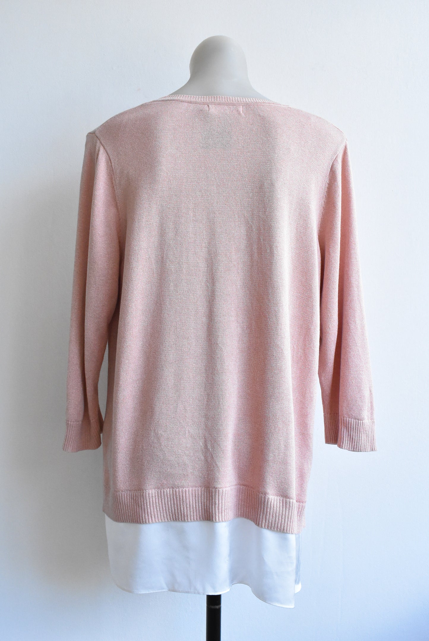 Calvin Klein pink silk knit top, size XL