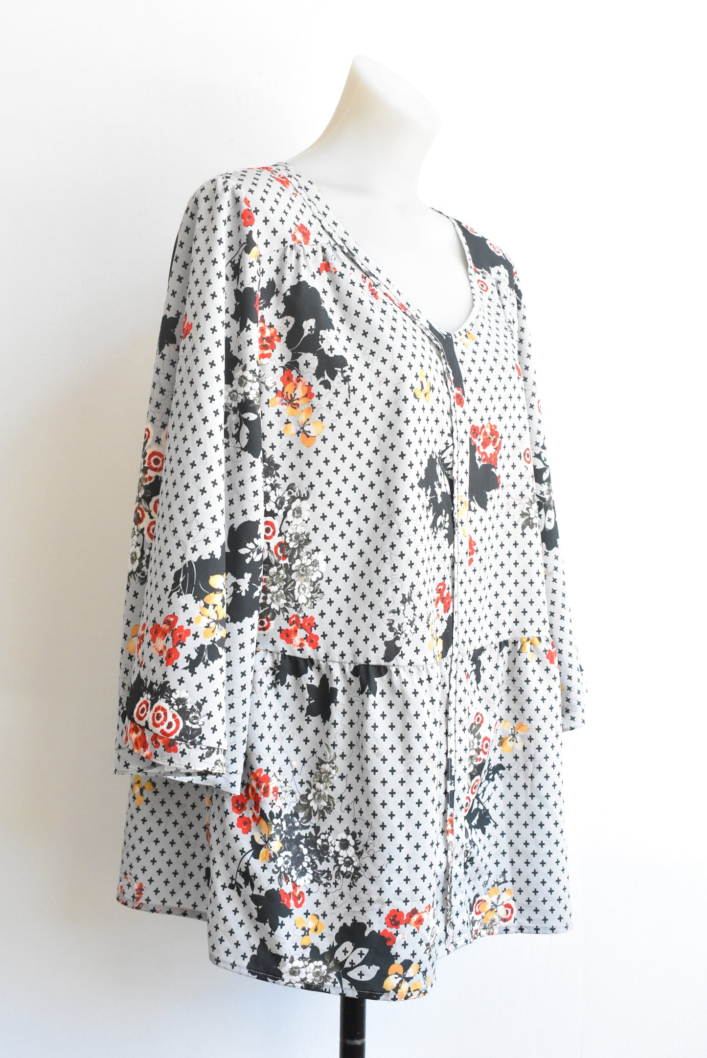 Libertine grey floral top, size 16