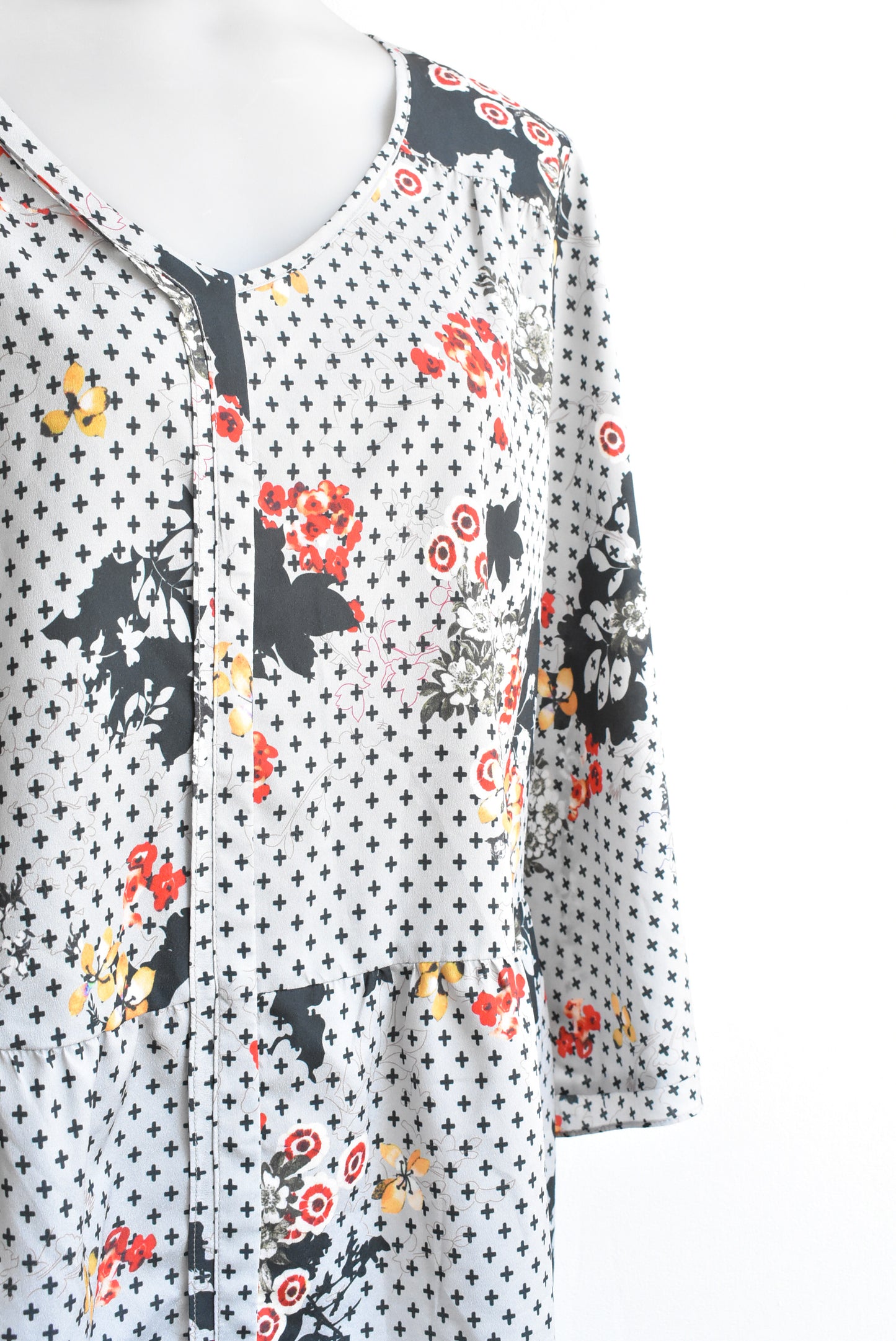Libertine grey floral top, size 16