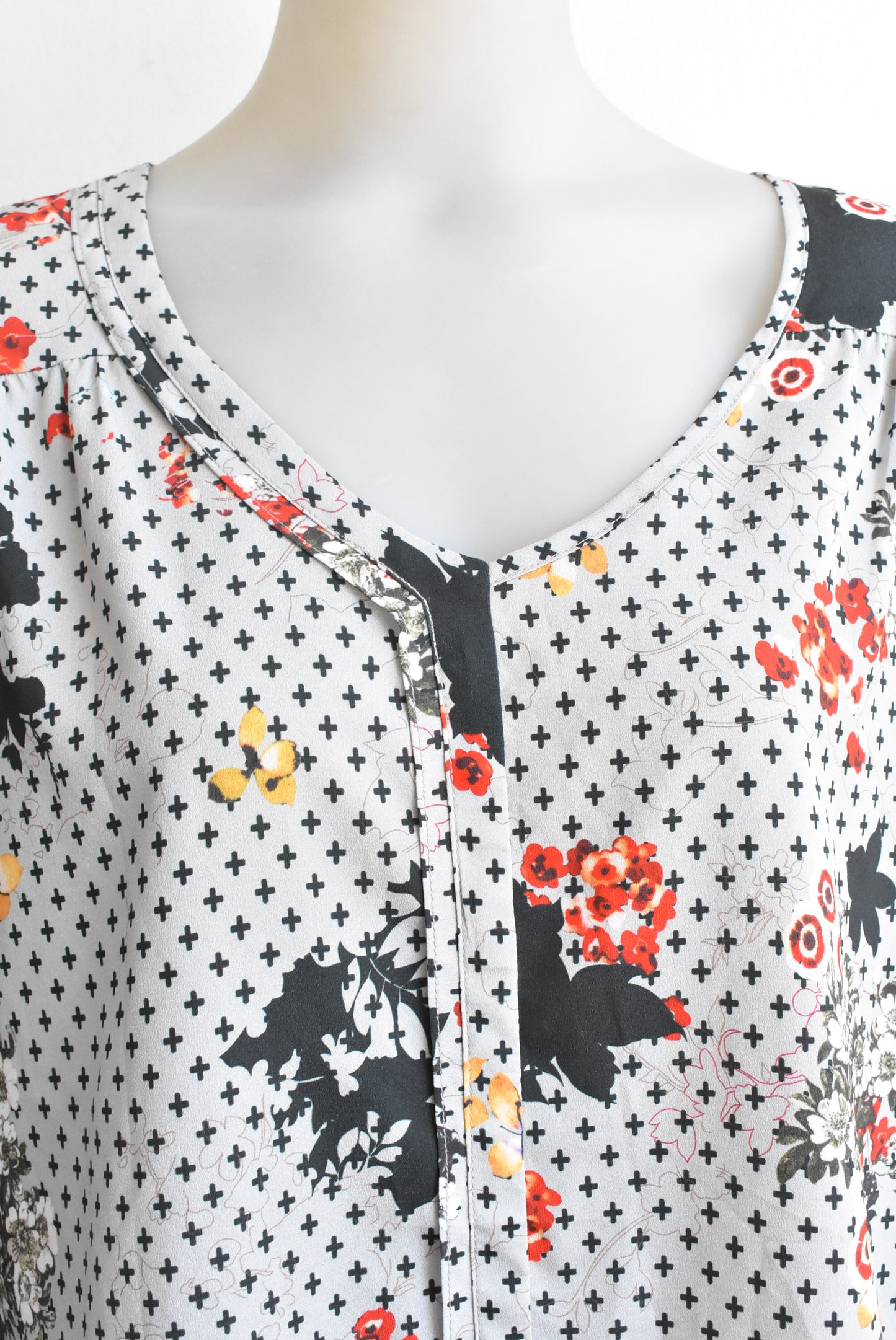 Libertine grey floral top, size 16