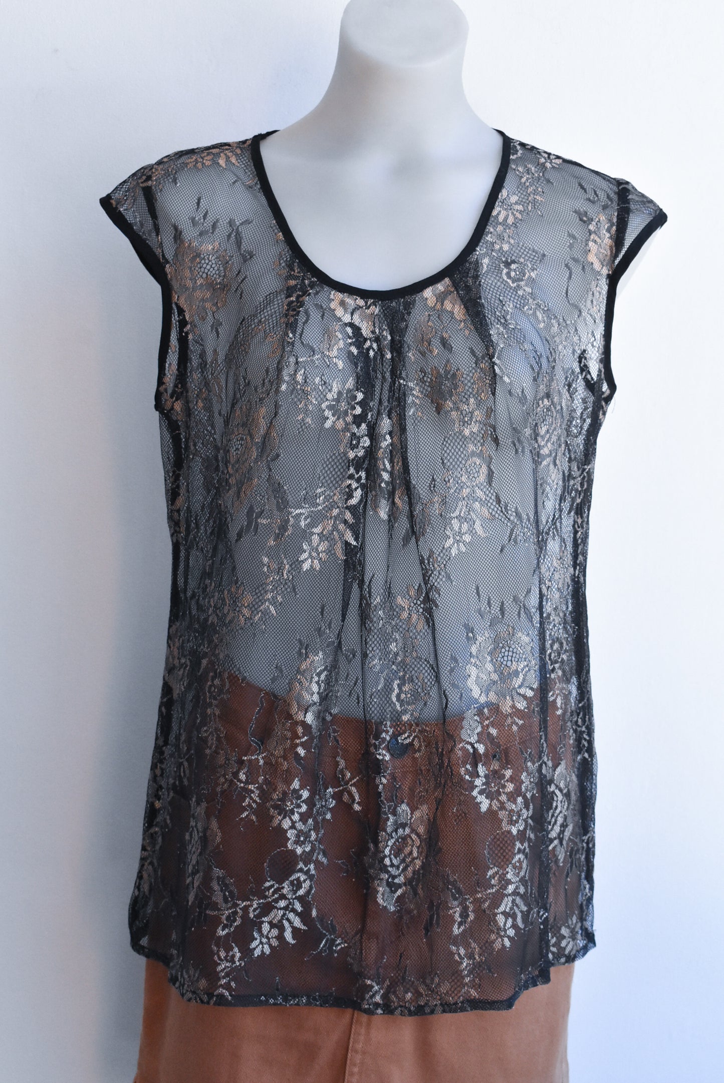 Lennox sheer top, 12 Made in NZ