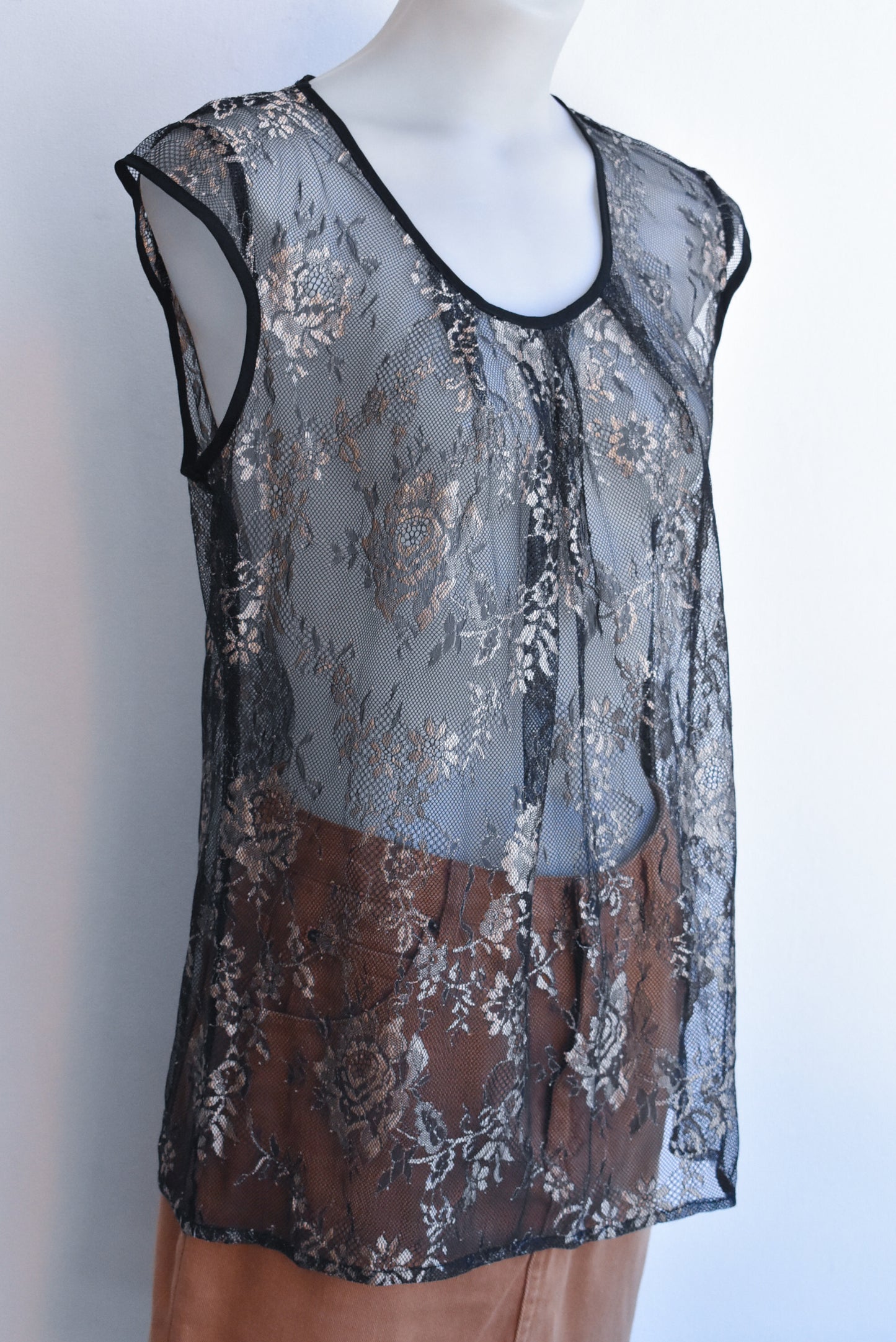 Lennox sheer top, 12 Made in NZ
