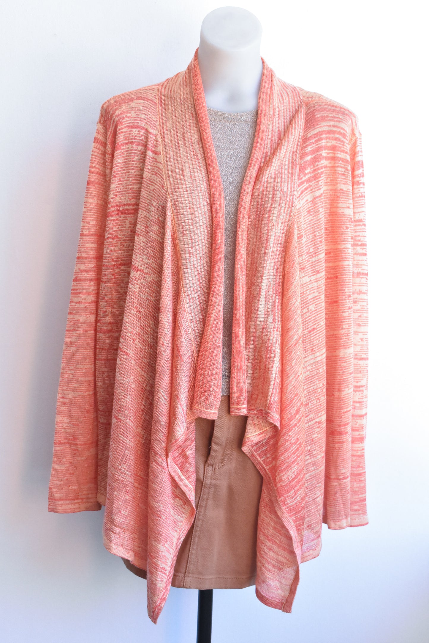 Drapey orange cardigan, M/L