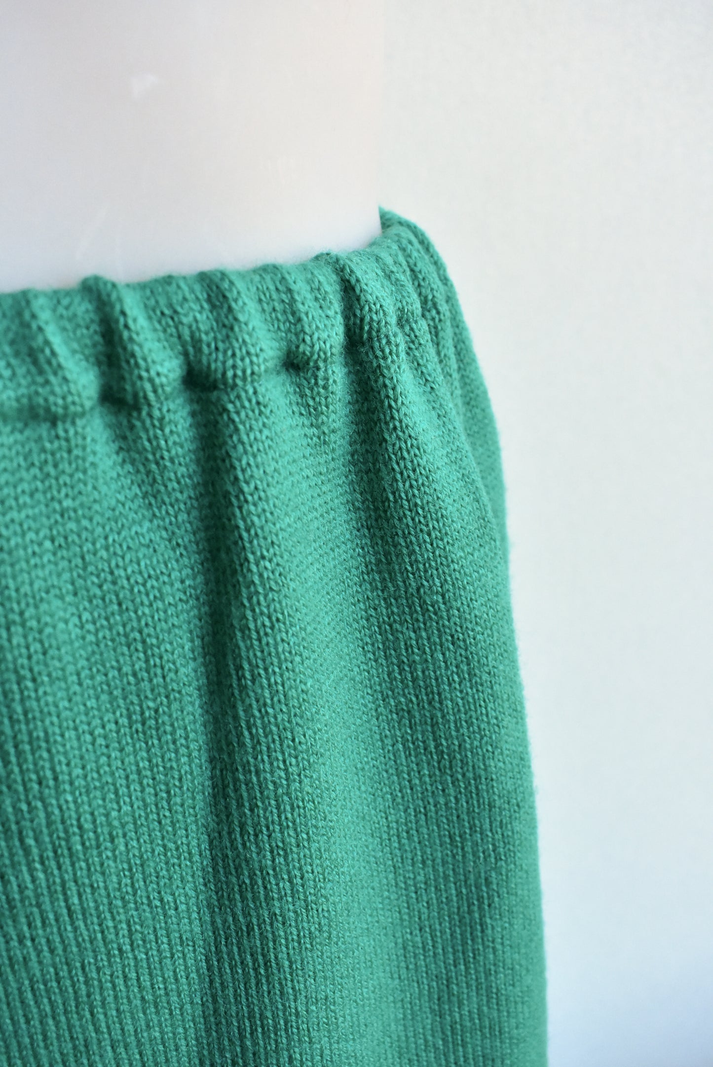 Retro Zecca green woolen knitted midi skirt, S