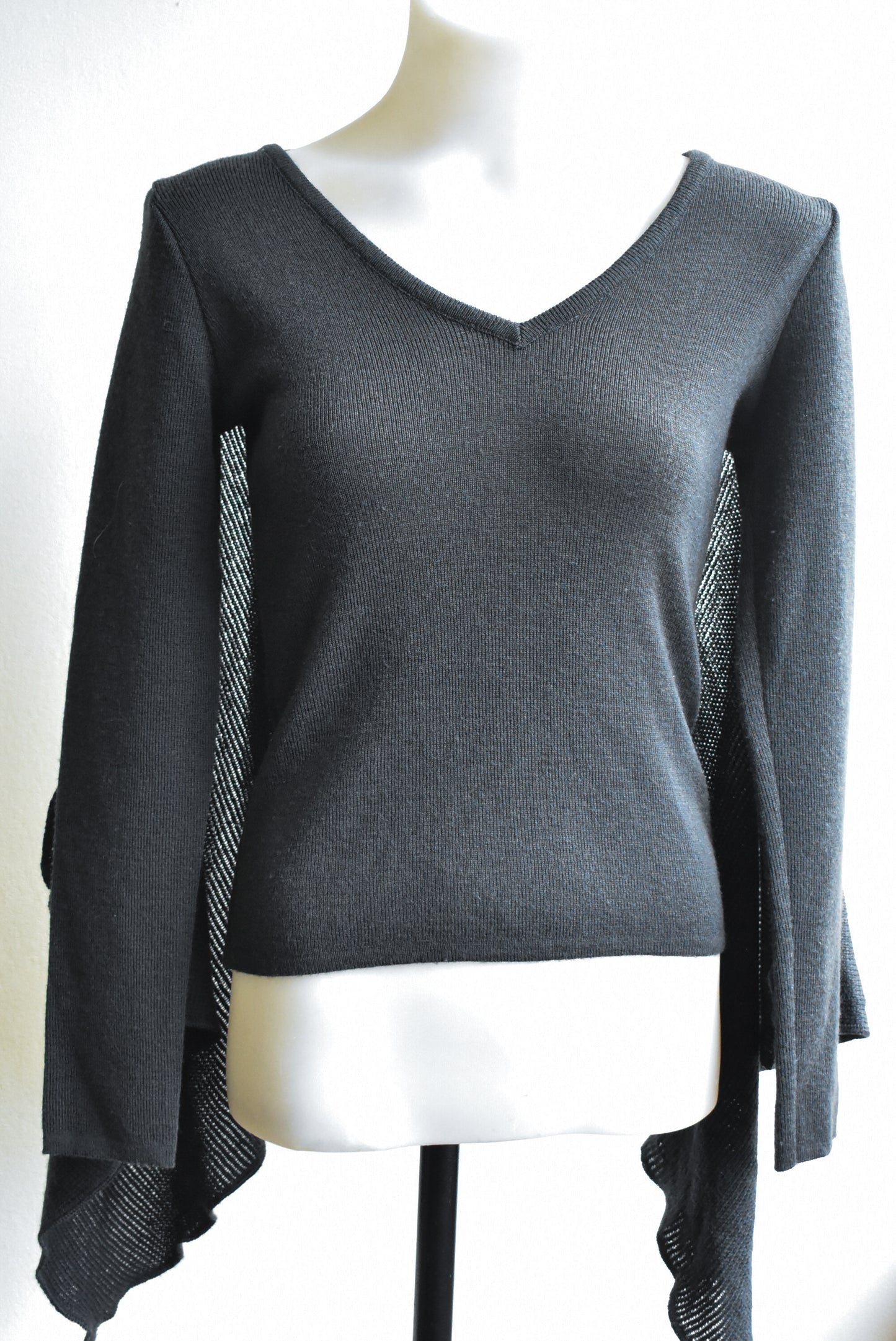 Insidious wool blend sweater, built-in scarf, size 8