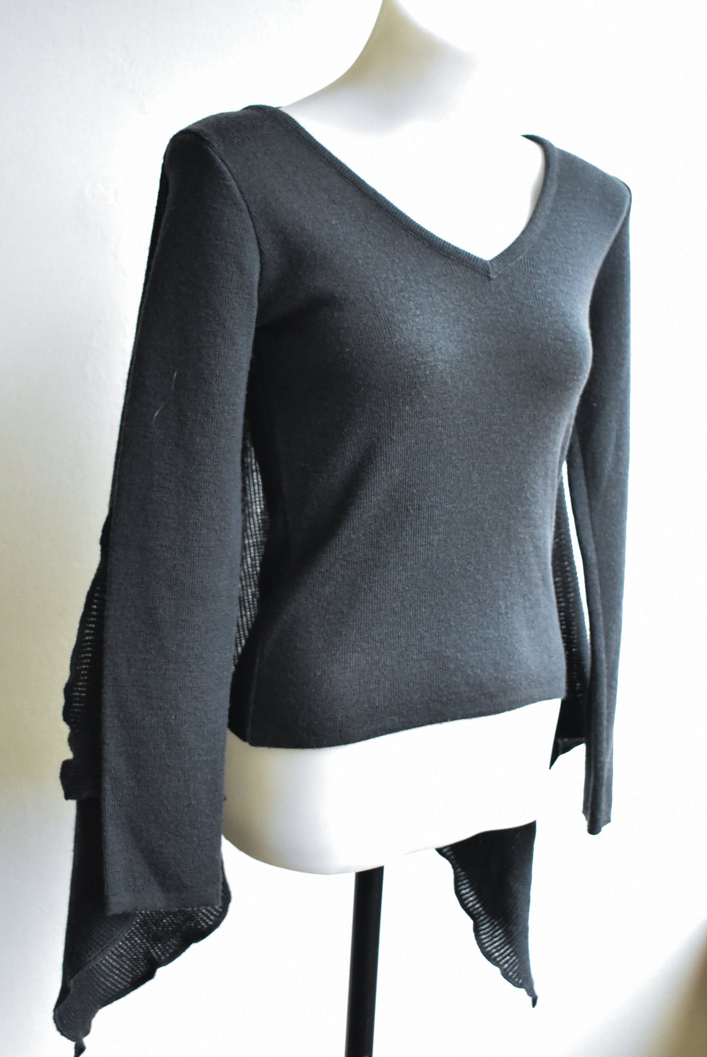 Insidious wool blend sweater, built-in scarf, size 8