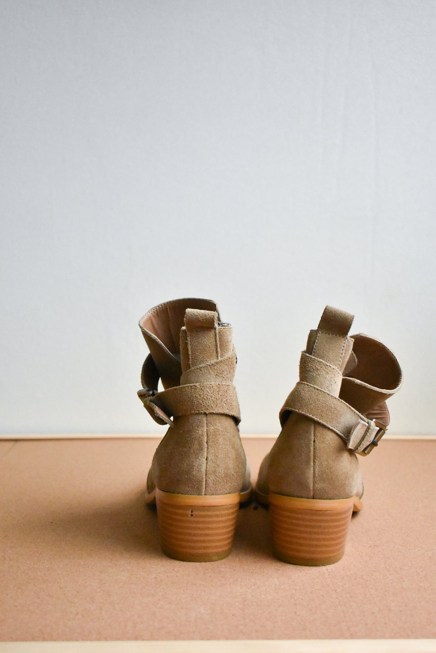 Satueei, suede boots, size 8