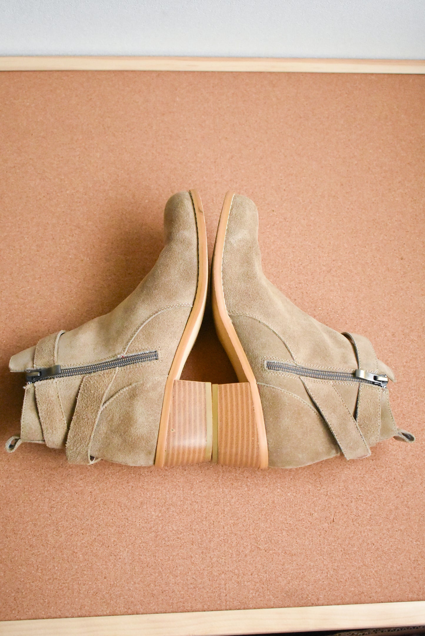 Satueei, suede boots, size 8