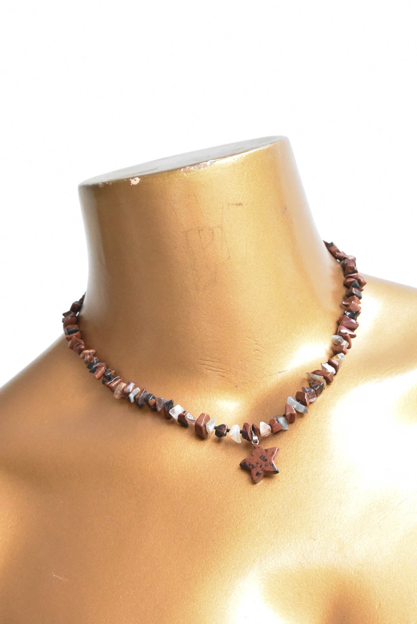 Jasper and quartz necklace
