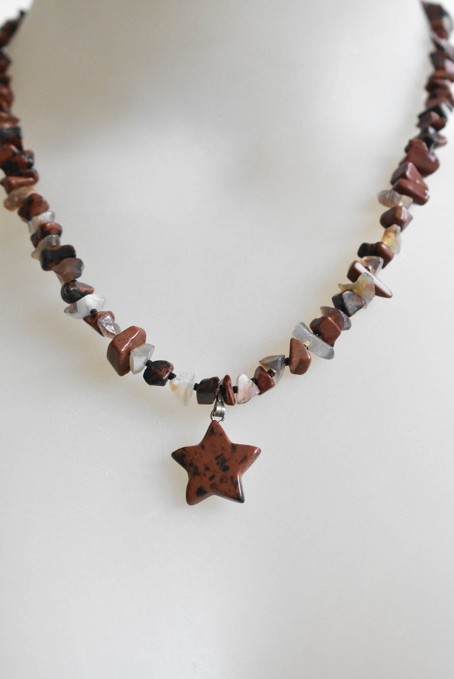 Jasper and quartz necklace