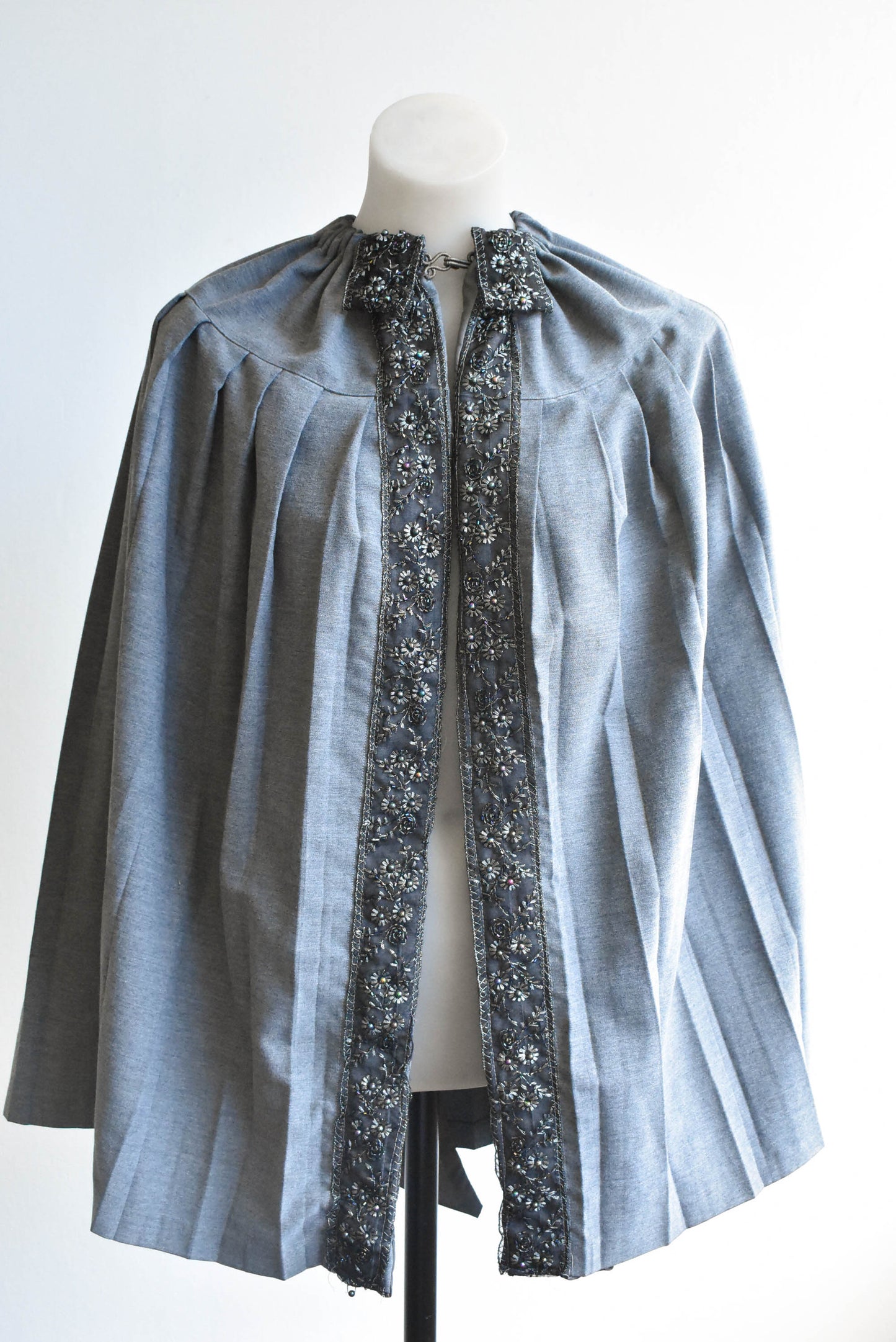 Grey beaded cape