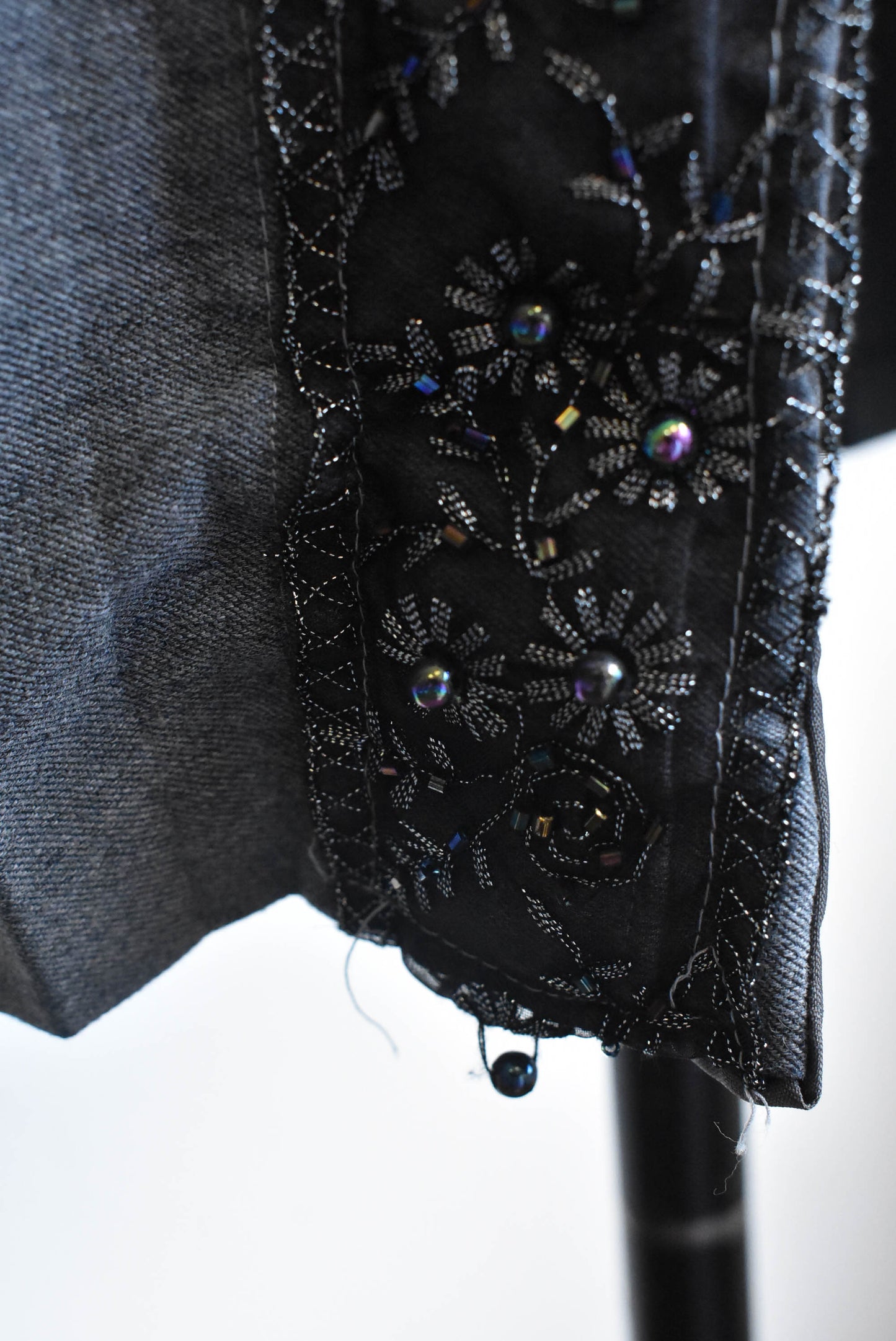 Grey beaded cape