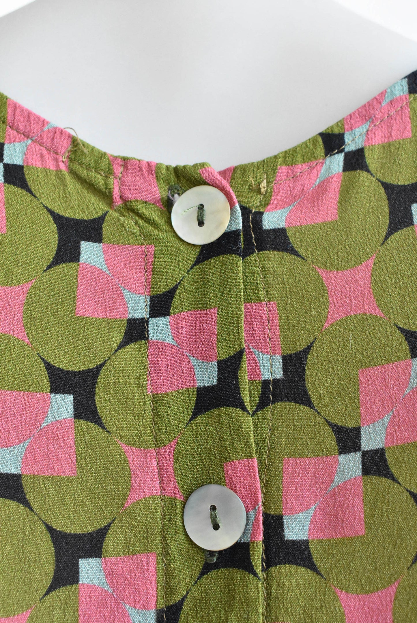 Dr Bloom green button-up tank top, size S/M