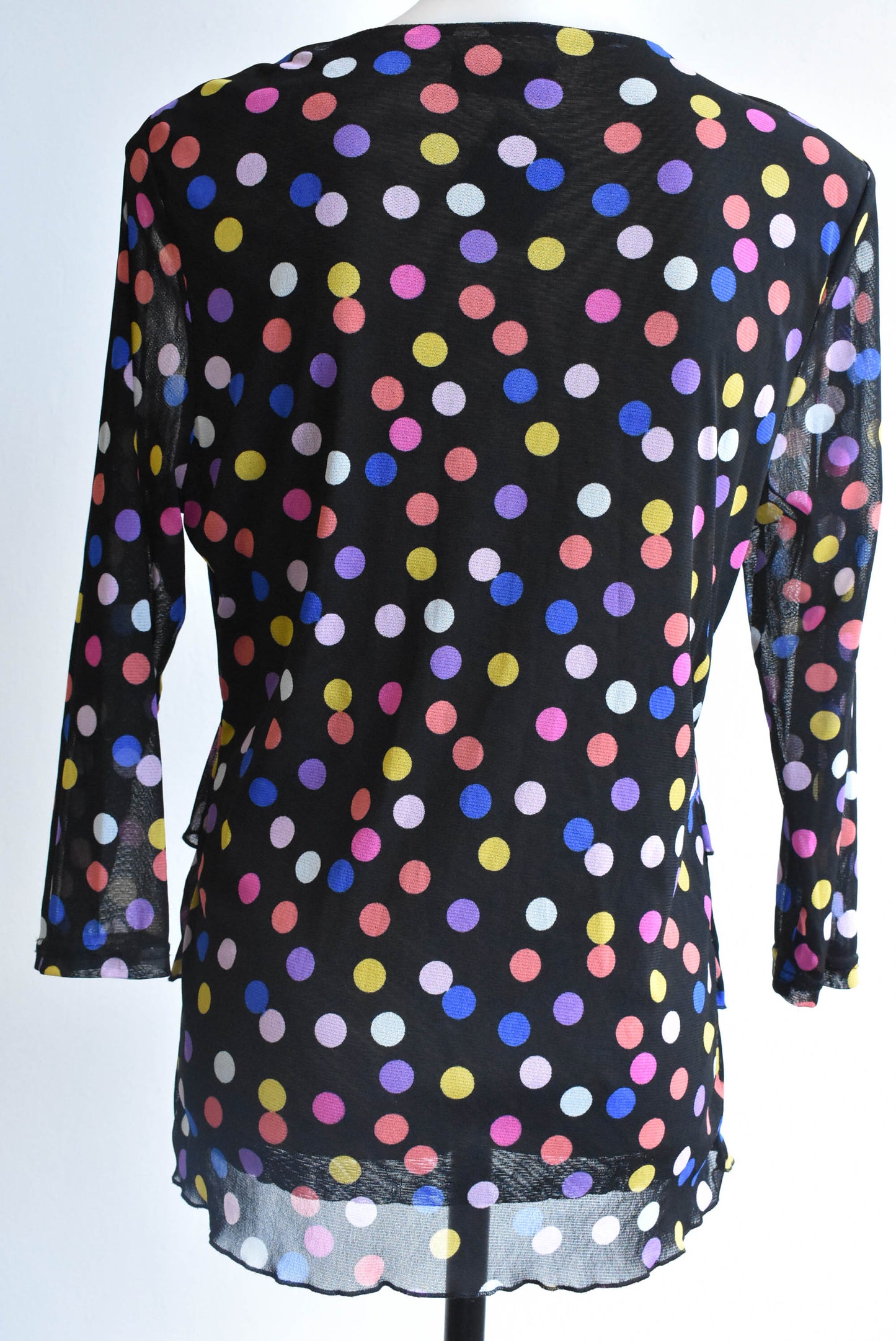 Merric polka dot mesh top, size 14