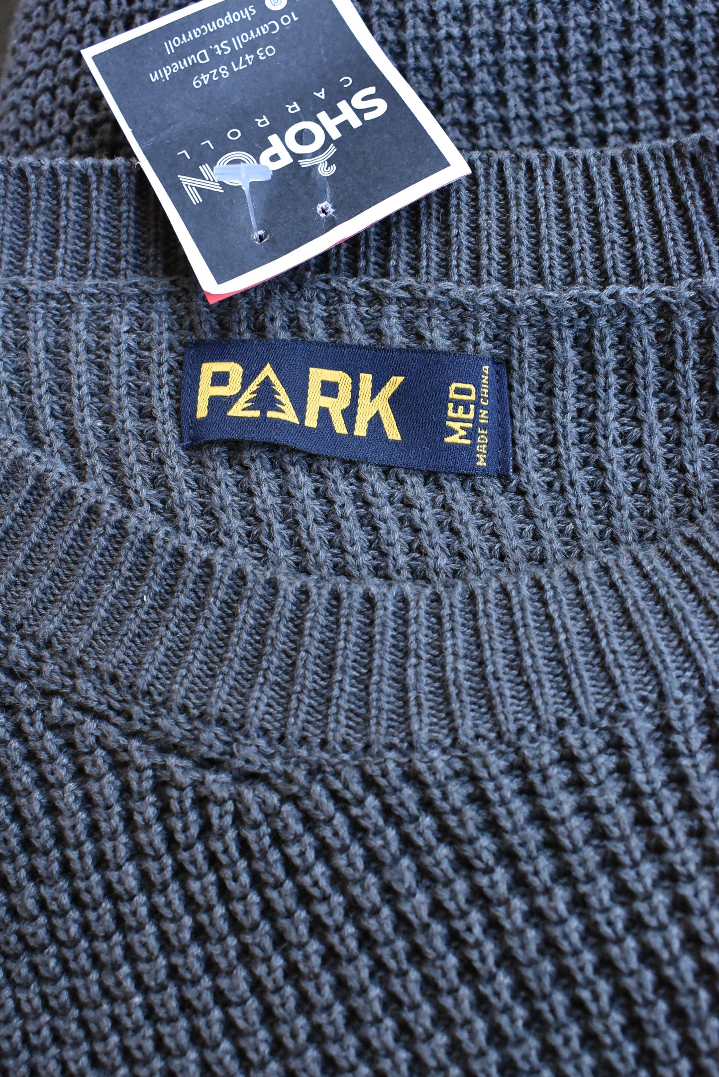 Park grey knitted jumper, size M
