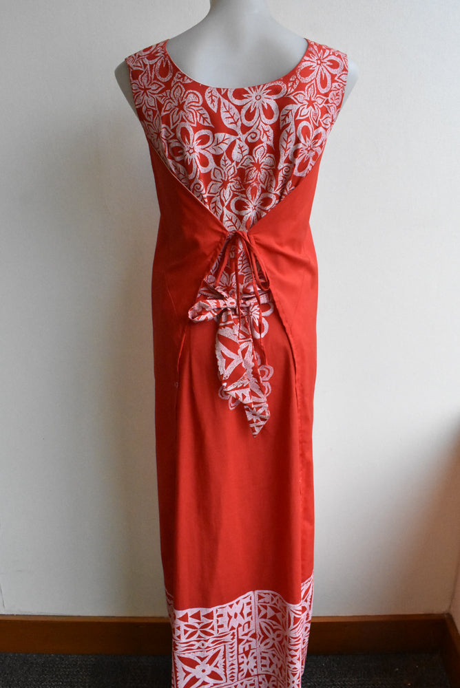 Billimoria Bros red and white Fijian dress
