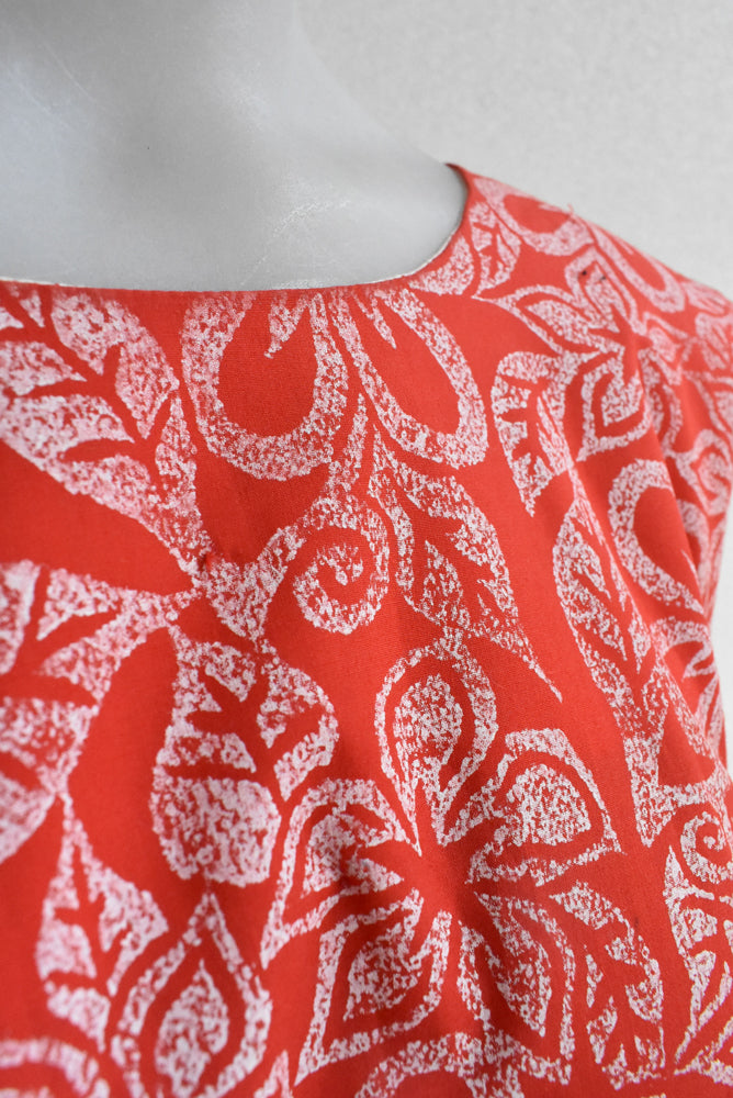 Billimoria Bros red and white Fijian dress