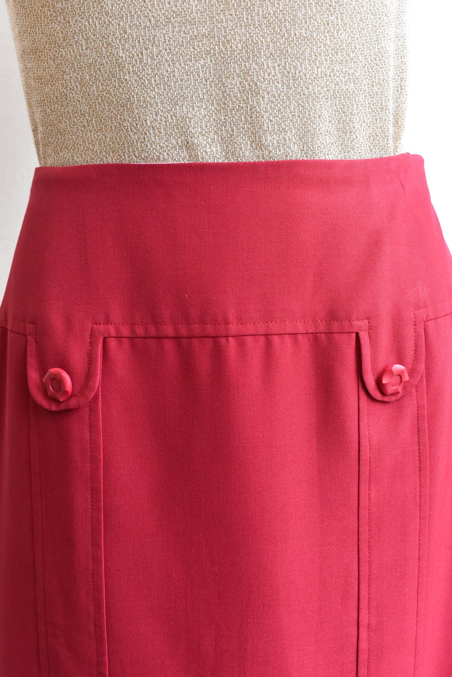 Selby retro burgundy panel pencil skirt