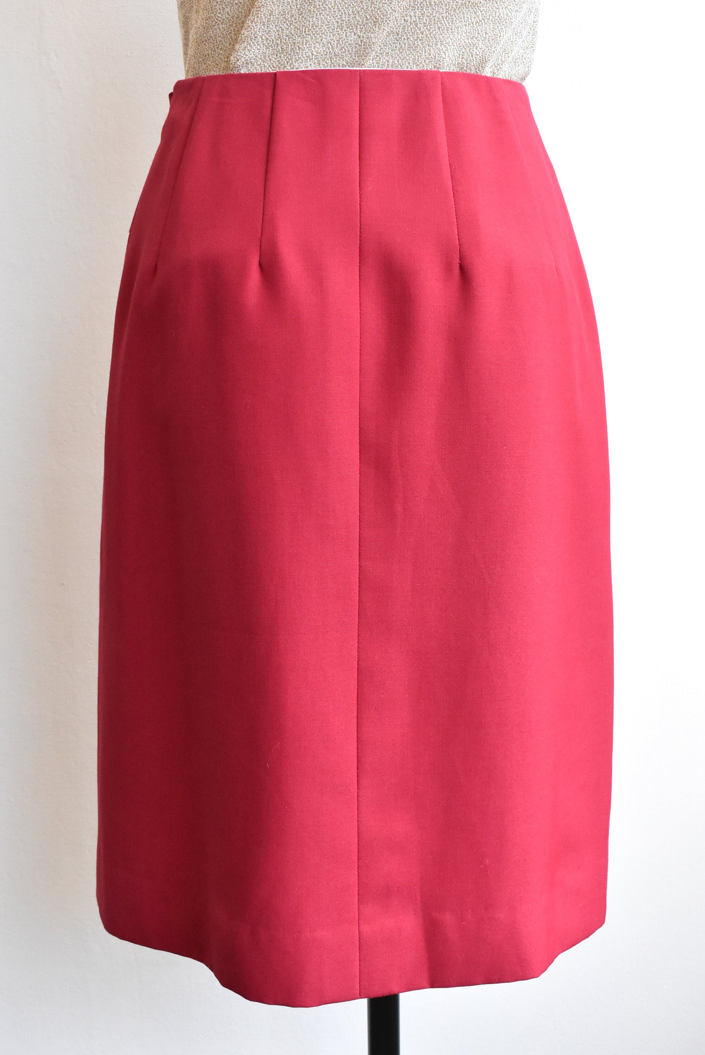 Selby retro burgundy panel pencil skirt