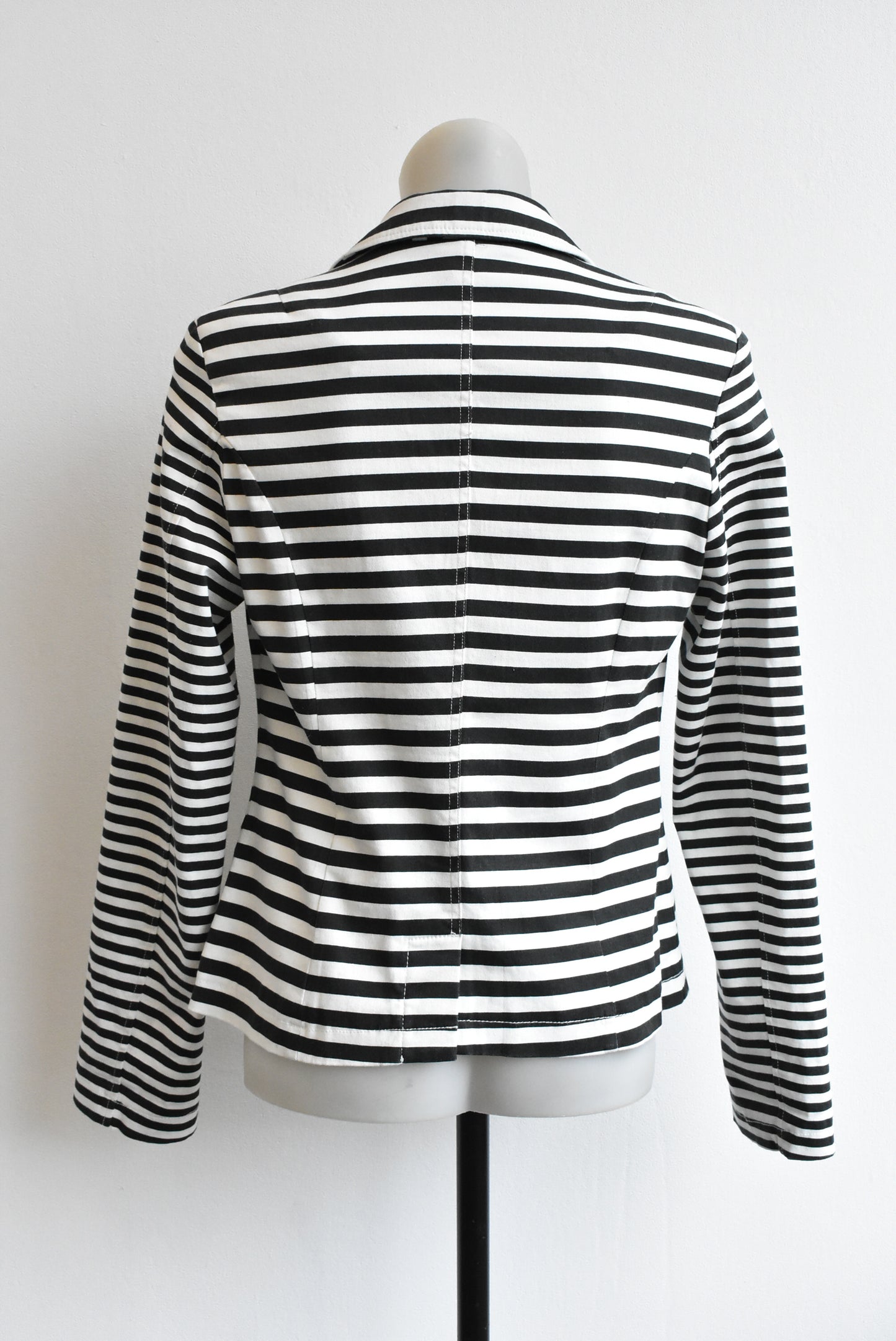 Laura Ashley black & white stripe blazer, size XS