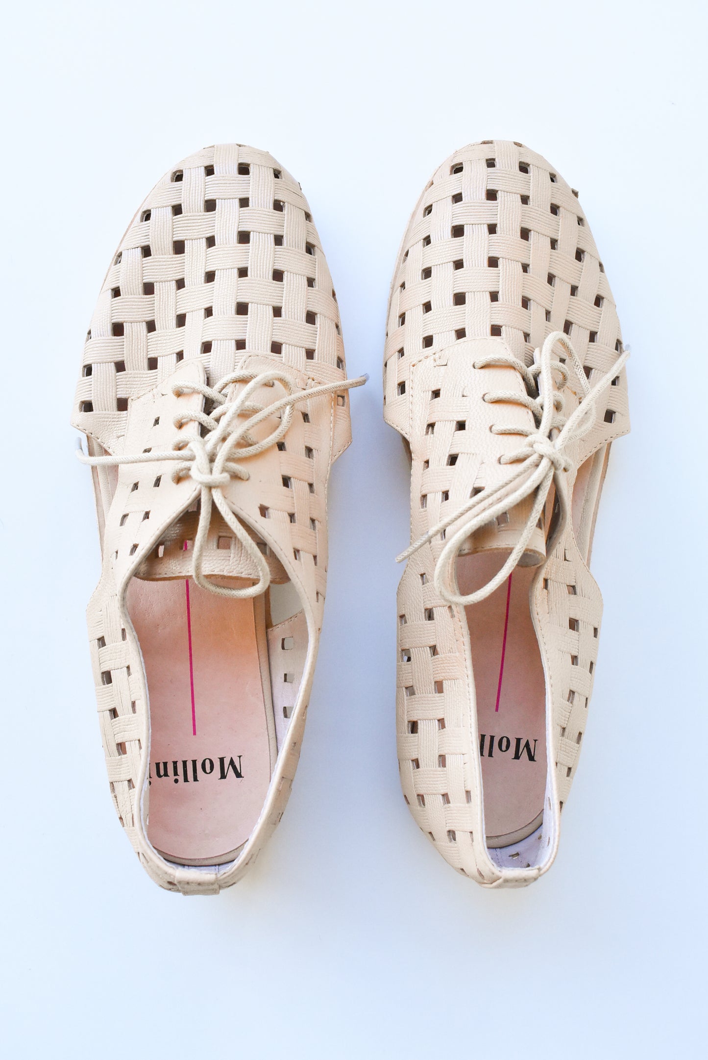 Mollini nude leather brogue, size 38