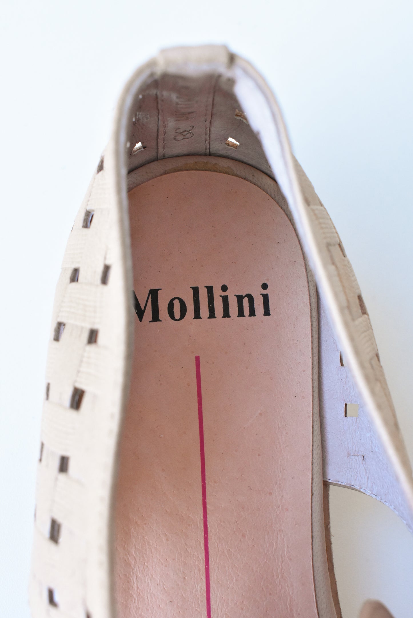 Mollini nude leather brogue, size 38