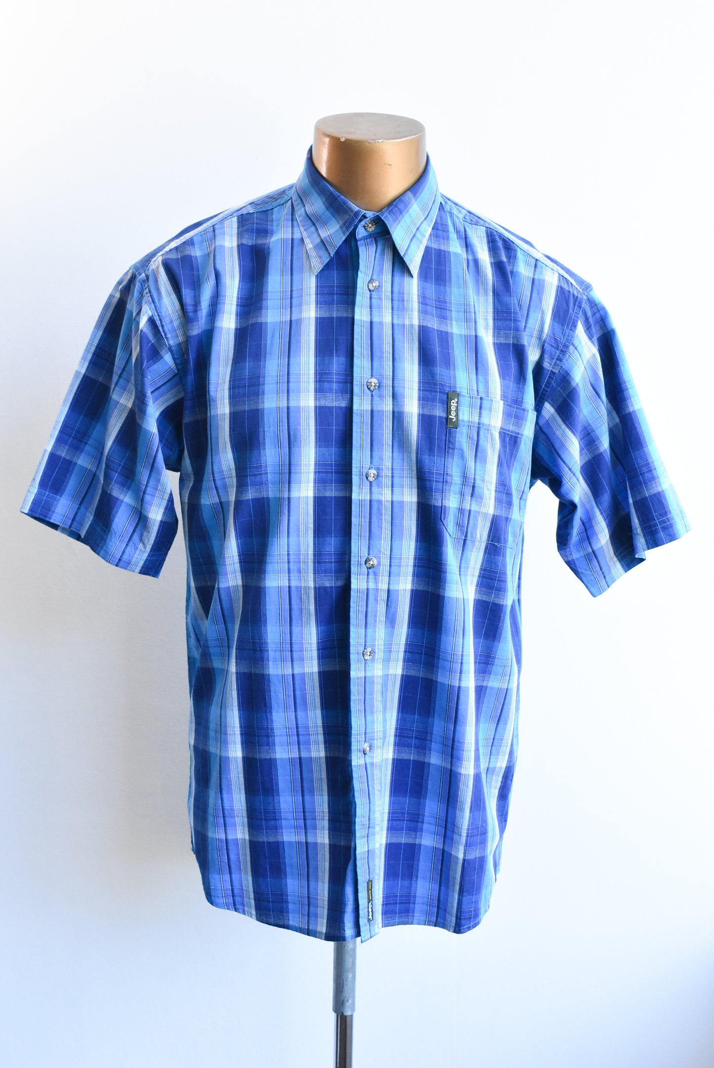 Jeep blue checked shirt, size S