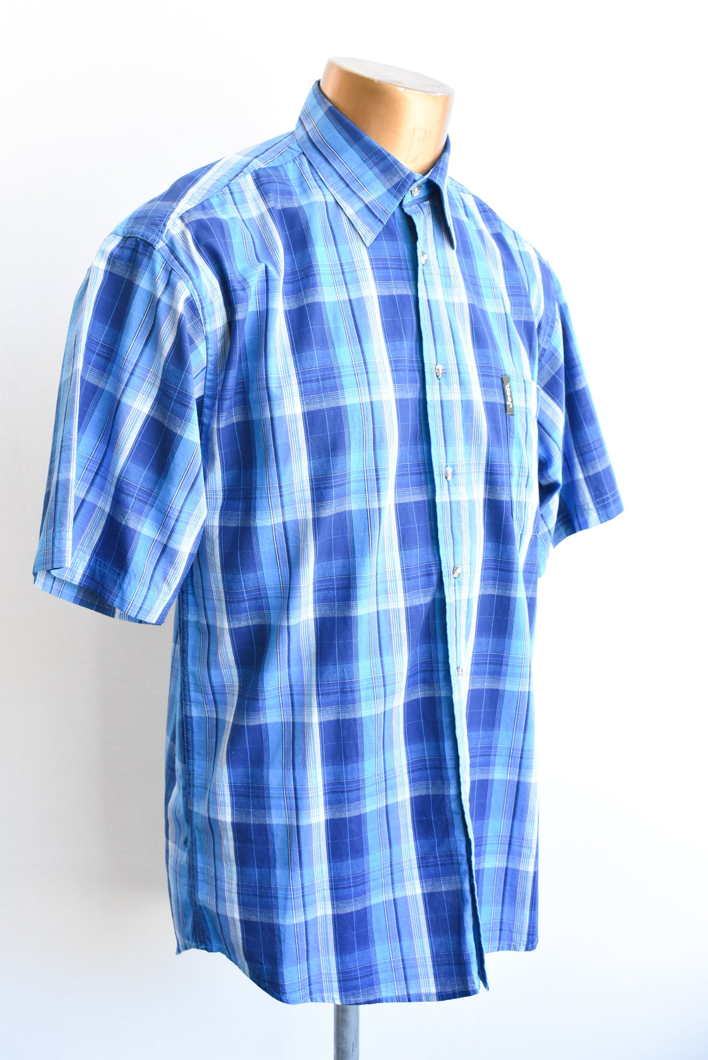 Jeep blue checked shirt, size S