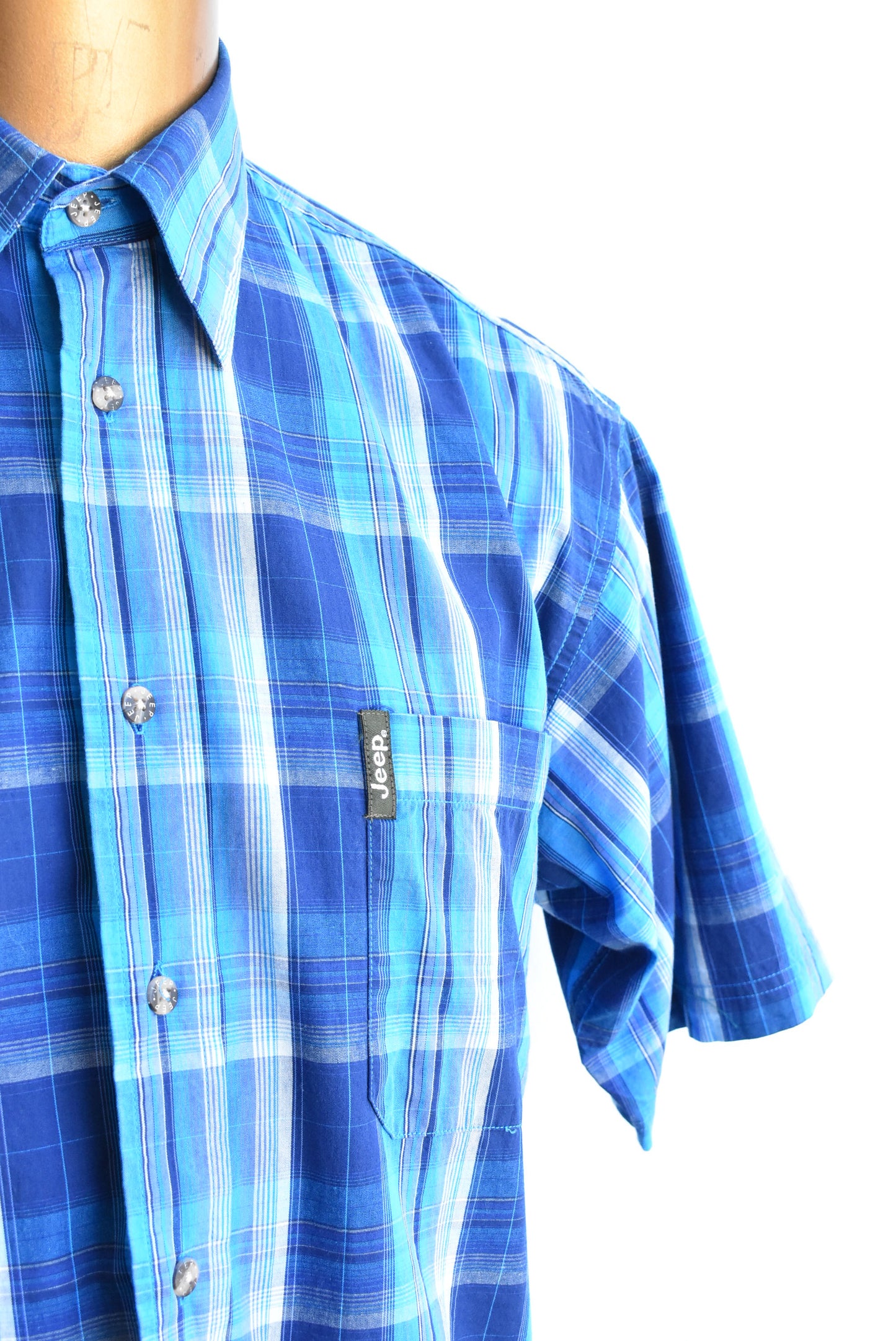 Jeep blue checked shirt, size S