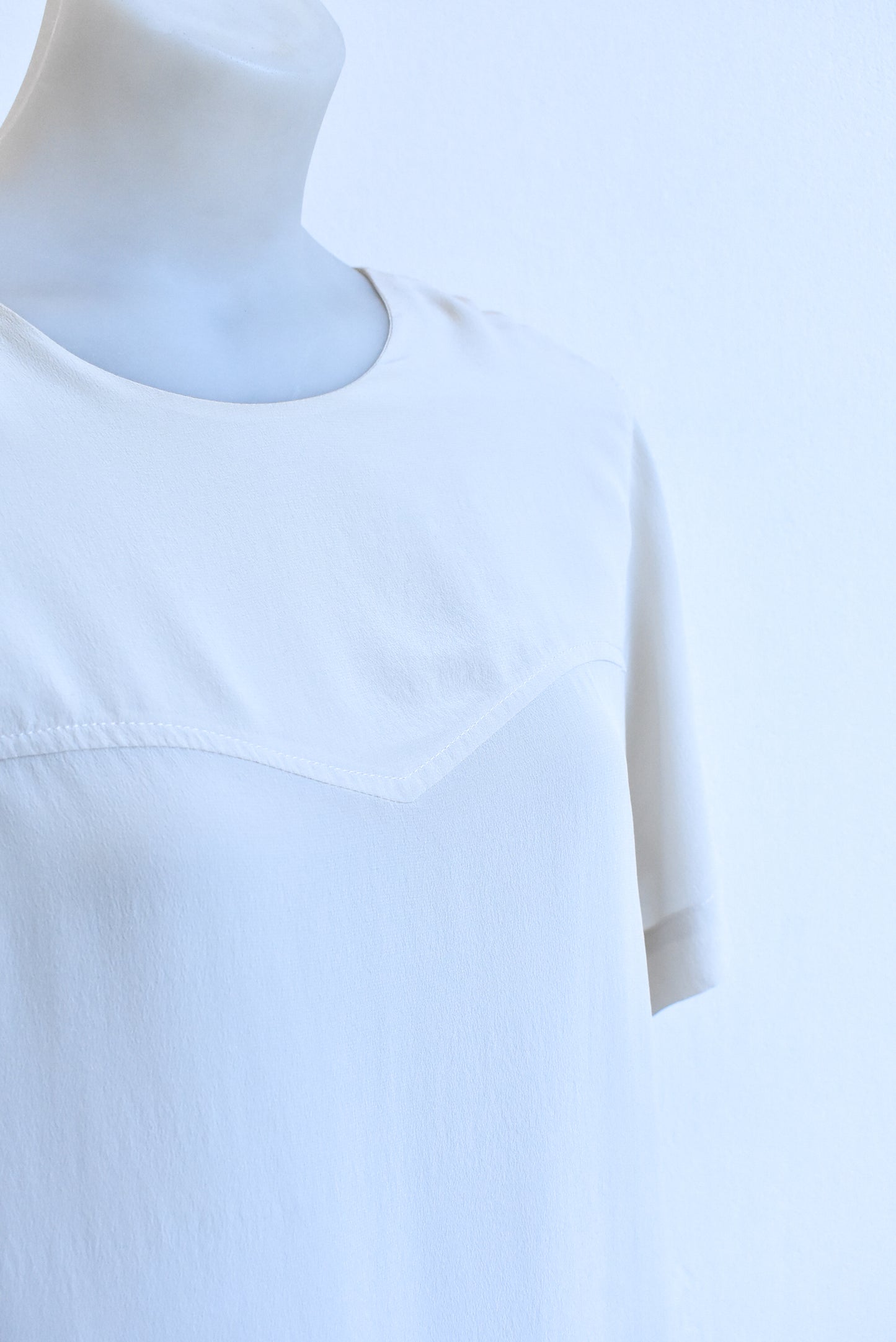 Juliette Hogan sandy beige sweetheart top, size S
