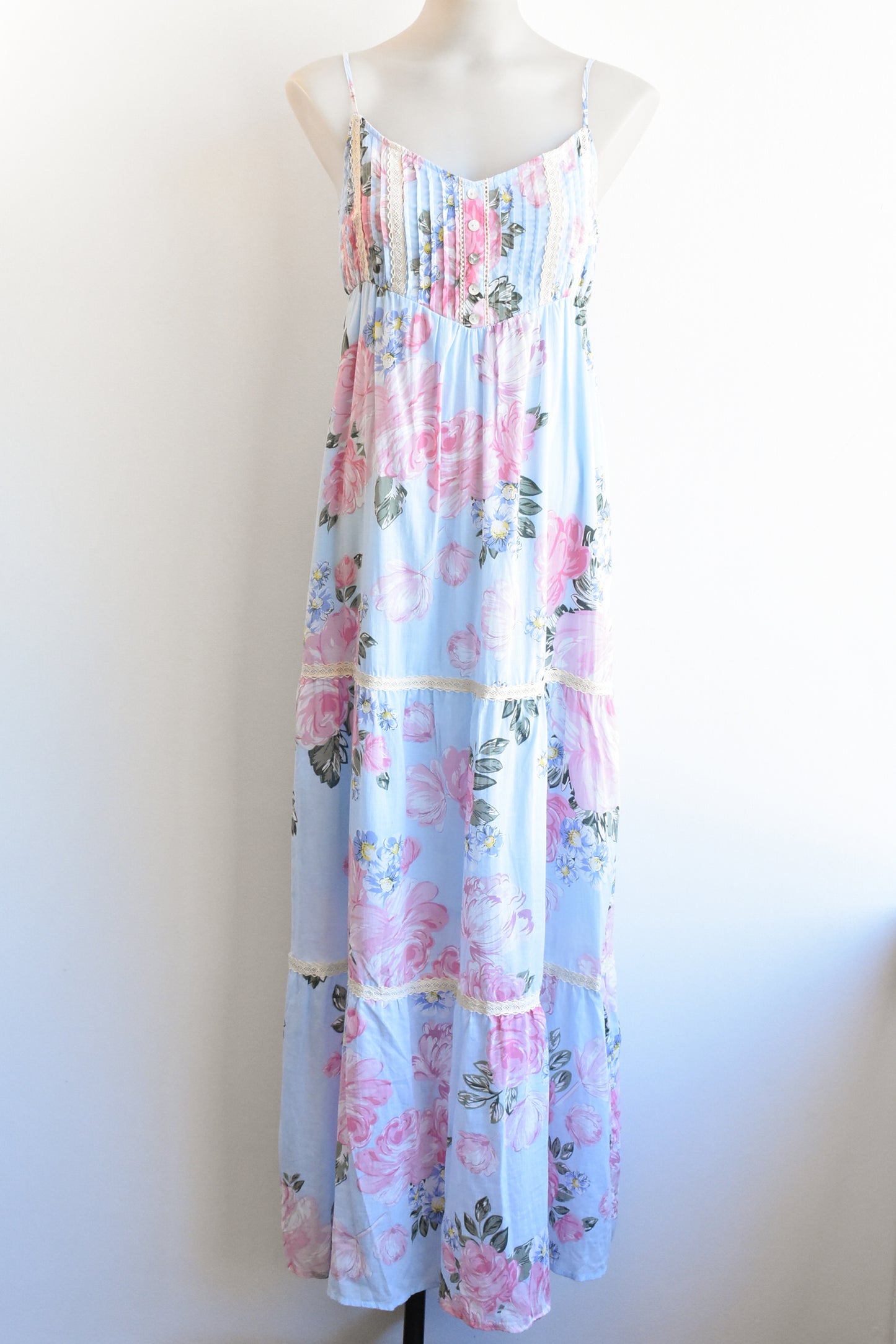 Glassons floral flowy maxi dress, size 10