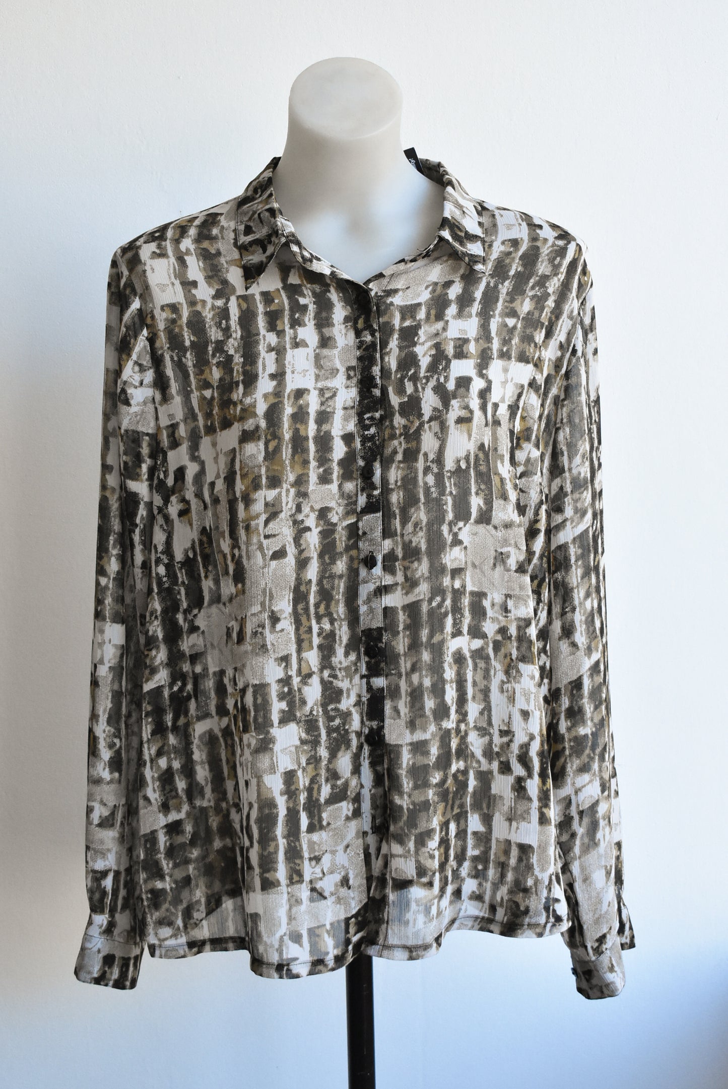 Sapphire brown sheer blouse, size 16