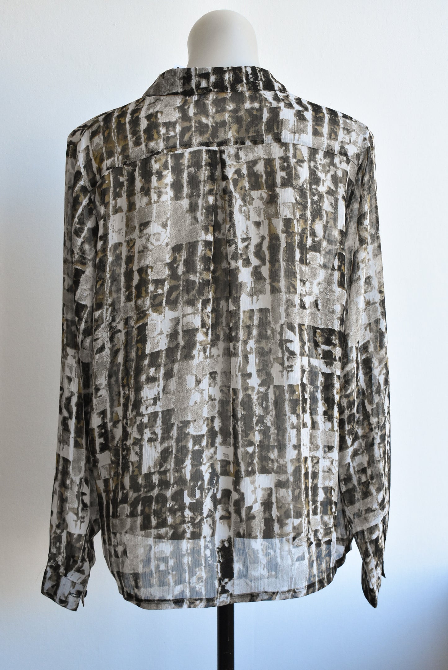 Sapphire brown sheer blouse, size 16